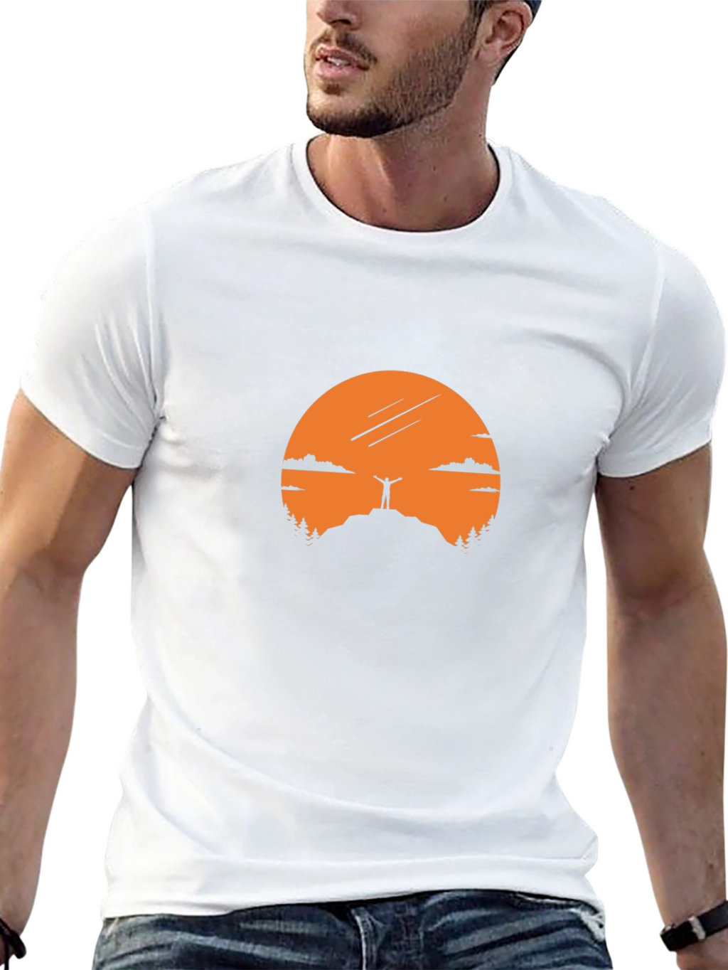Mountain Top Silhouette Graphic Tee - Black