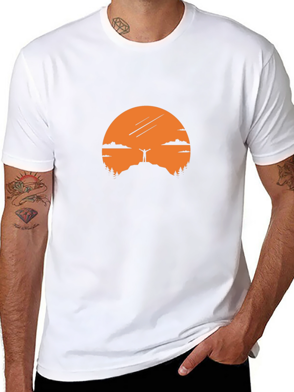 Mountain Top Silhouette Graphic Tee - Black