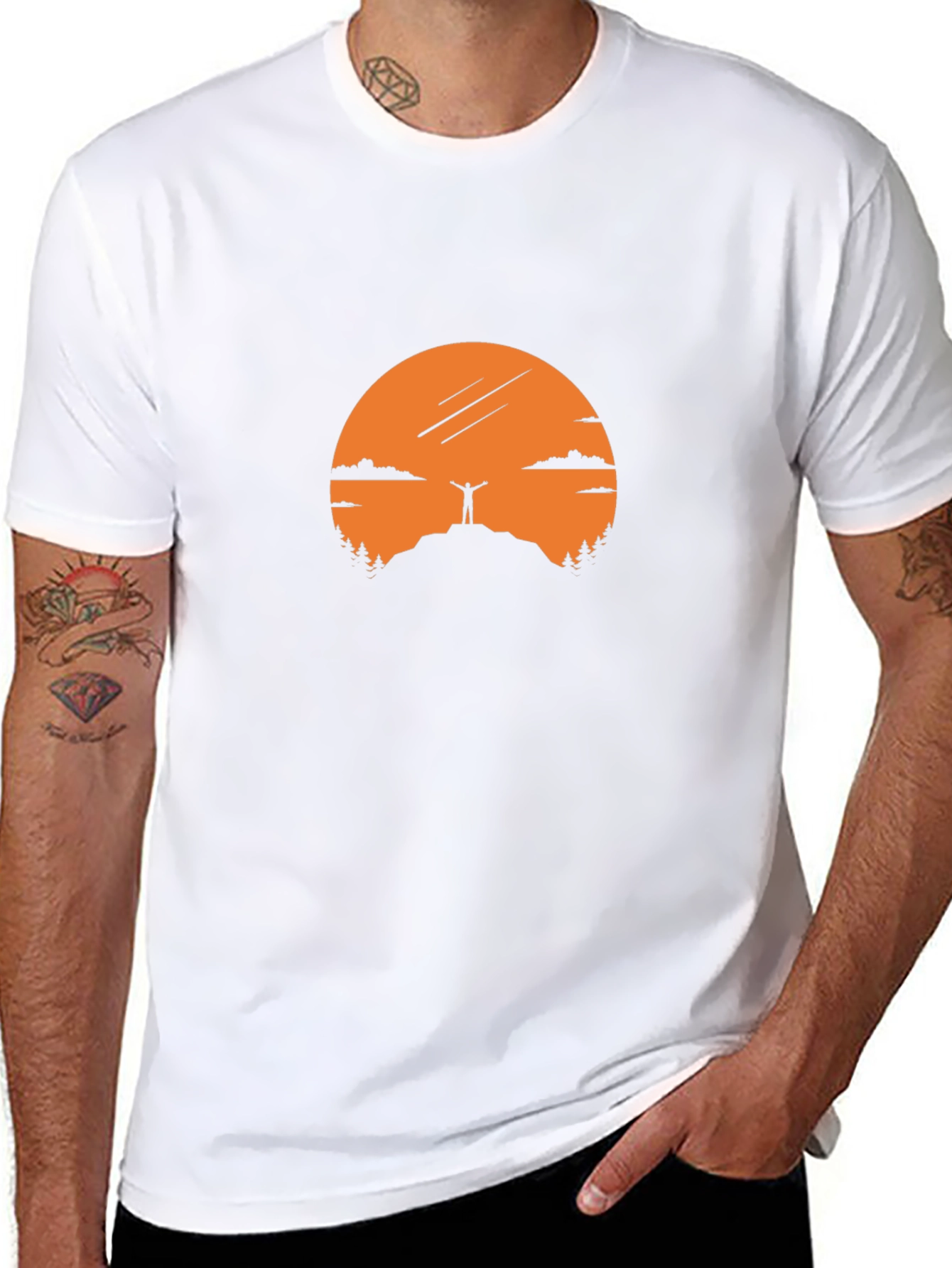 Mountain Top Silhouette Graphic Tee - Black