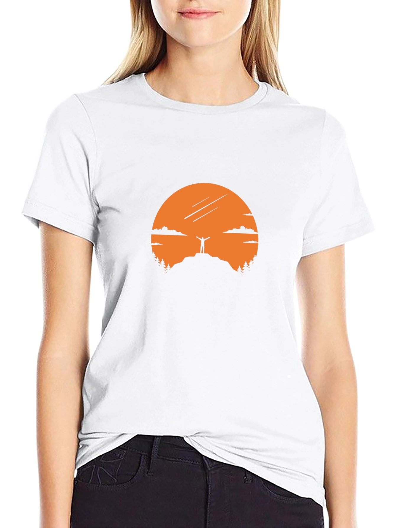 Mountain Top Silhouette Graphic Tee - Black