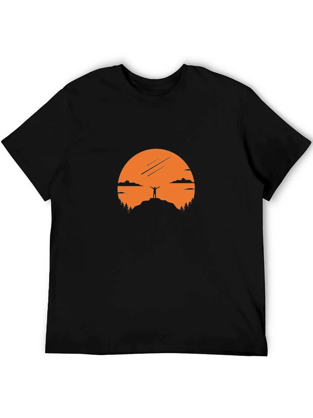 Mountain Top Silhouette Graphic Tee - Black