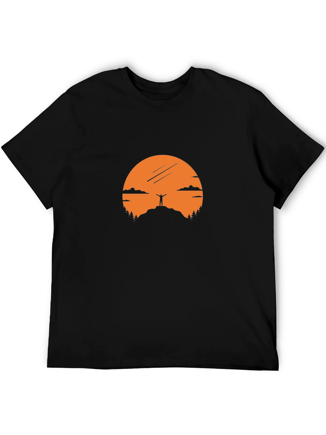 Mountain Top Silhouette Graphic Tee - Black