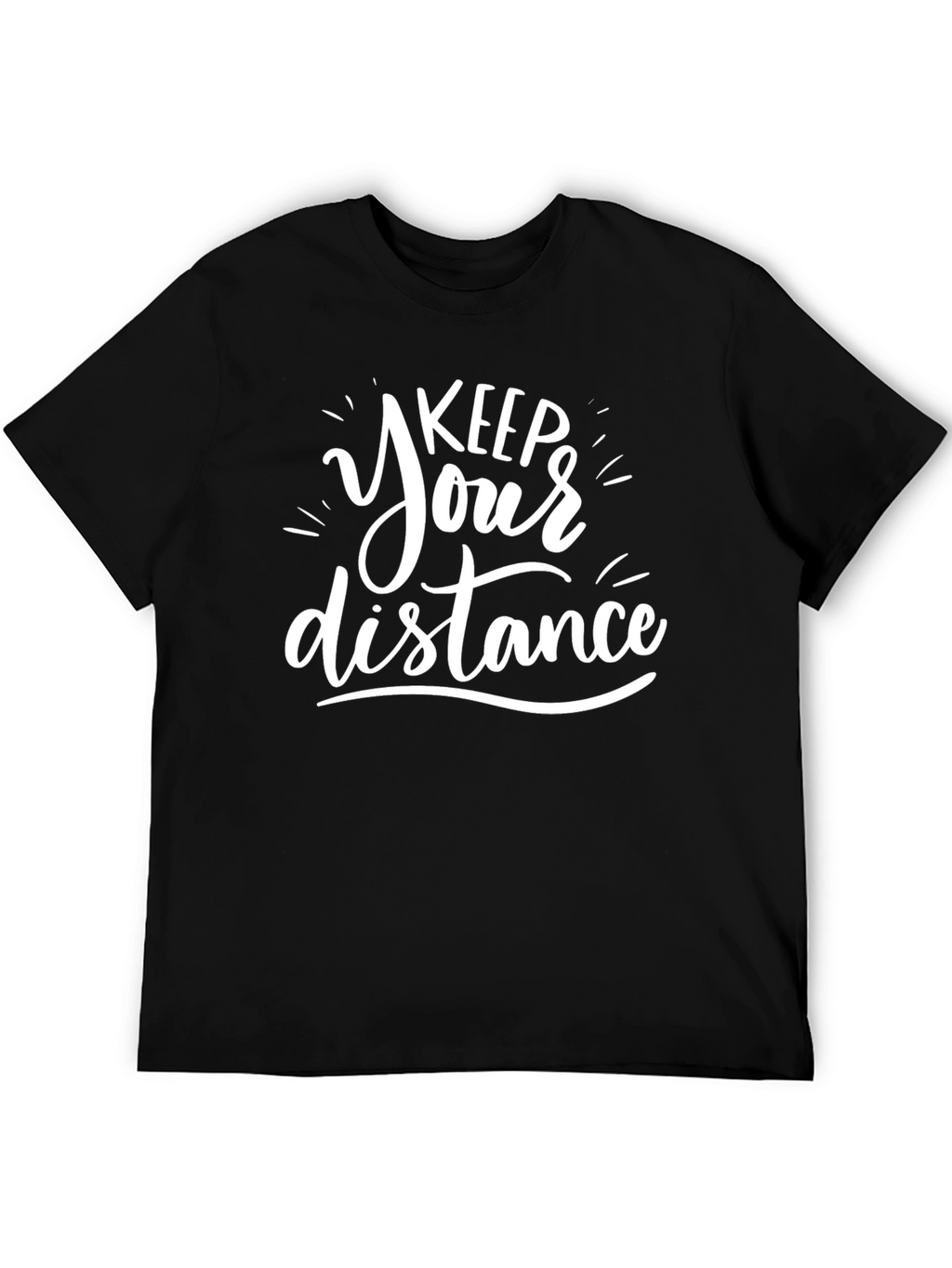 Keep Your Distance Graphic Tee - Black