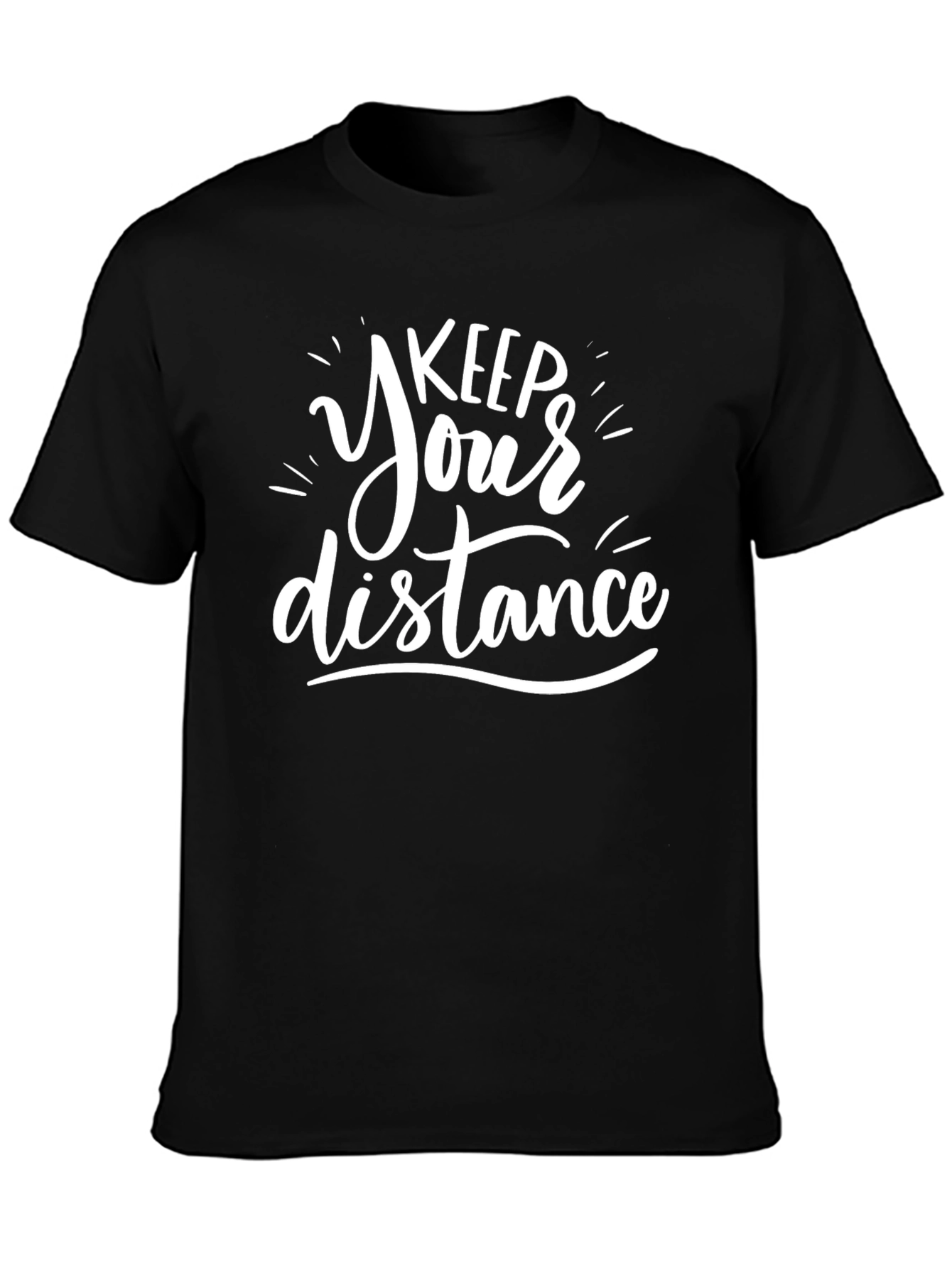 Keep Your Distance Graphic Tee - Black