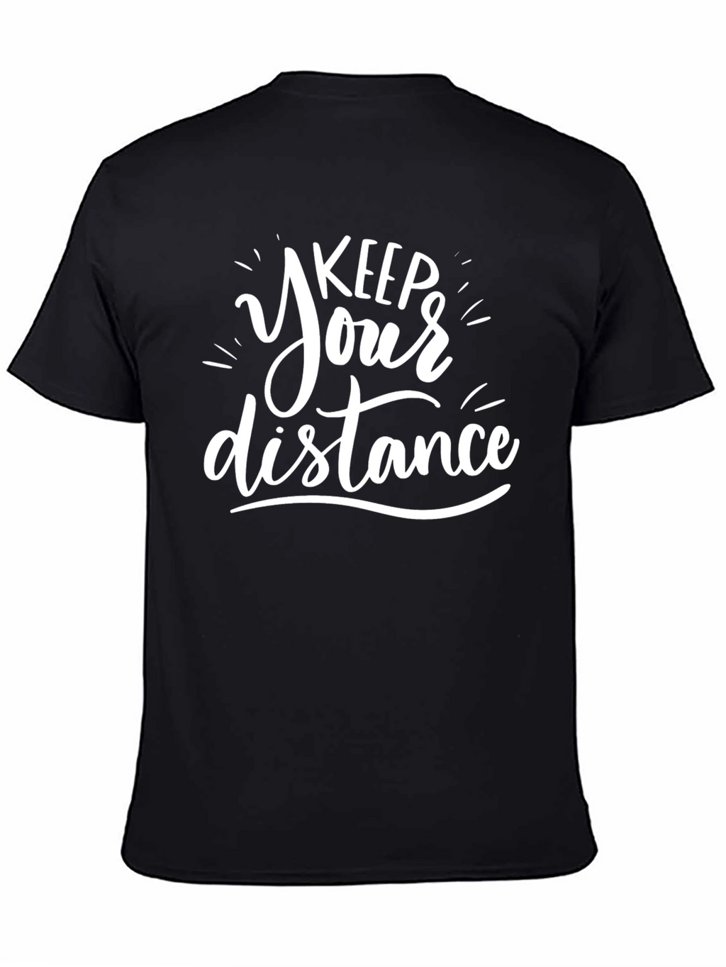 Keep Your Distance Graphic Tee - Black