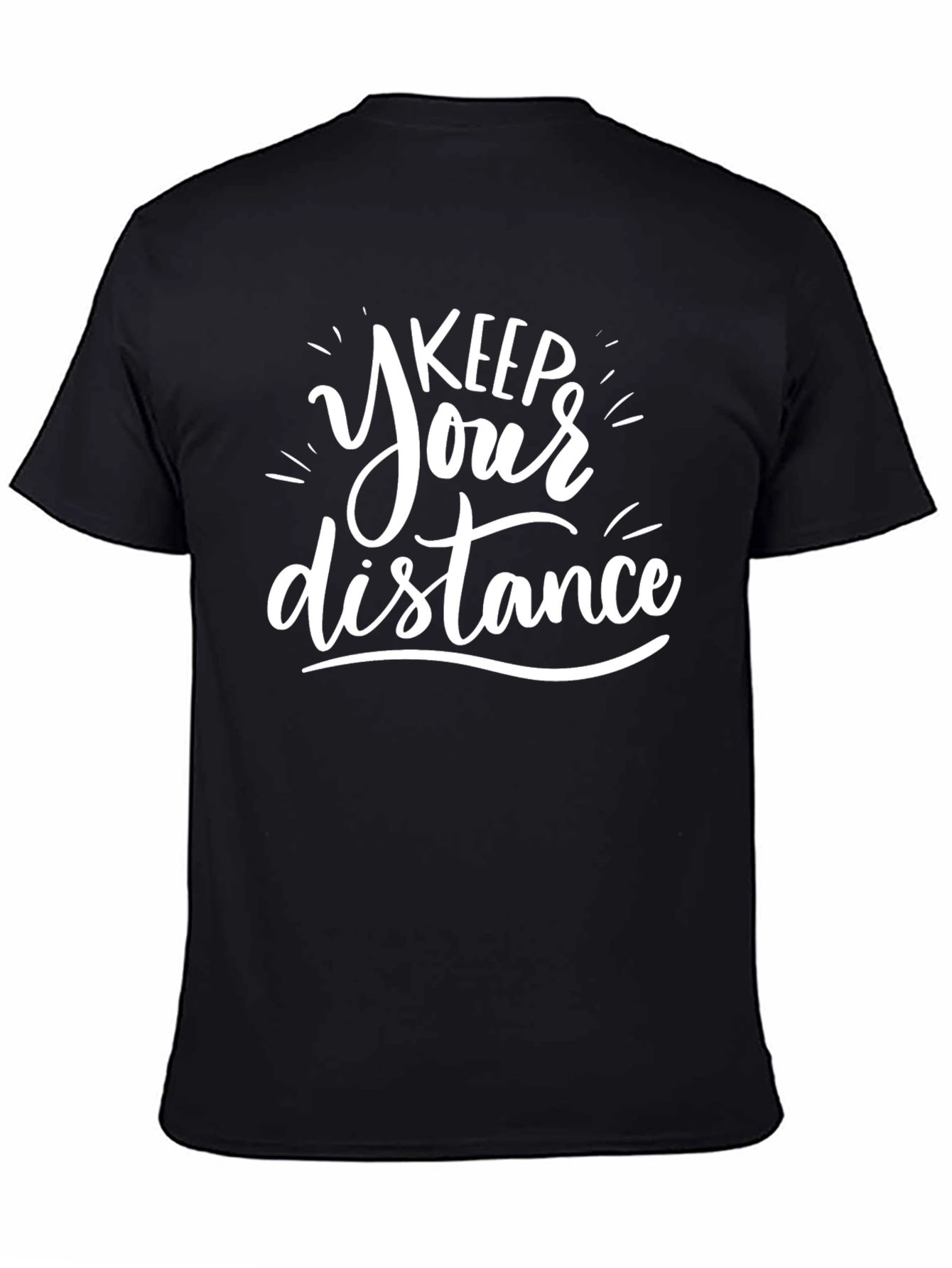 Keep Your Distance Graphic Tee - Black