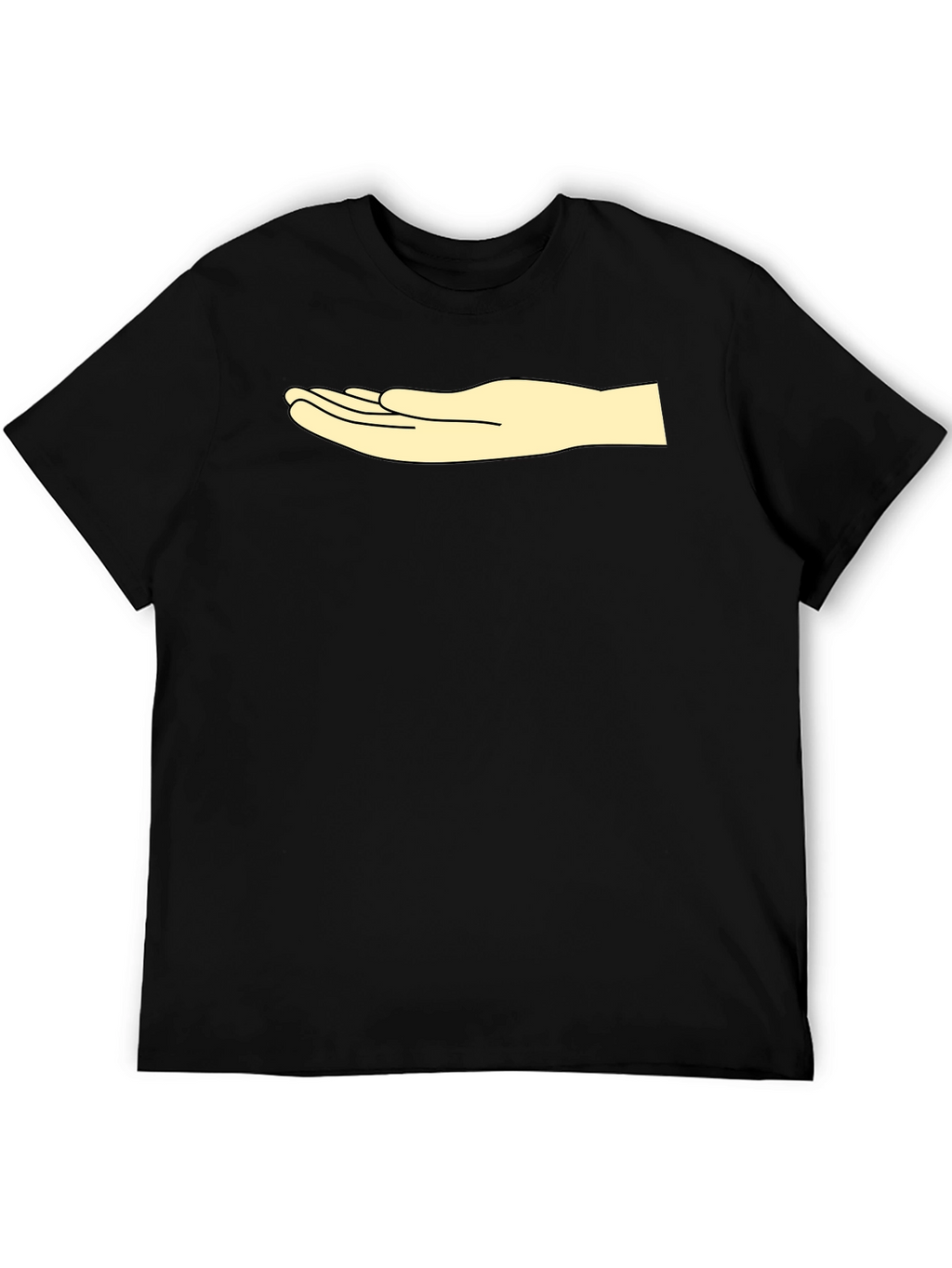 Graphic Tee: Hand Design Casual Black T-Shirt