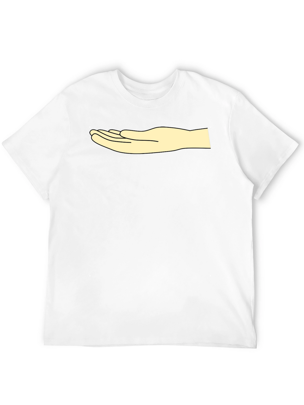 Graphic Tee: Hand Design Casual Black T-Shirt