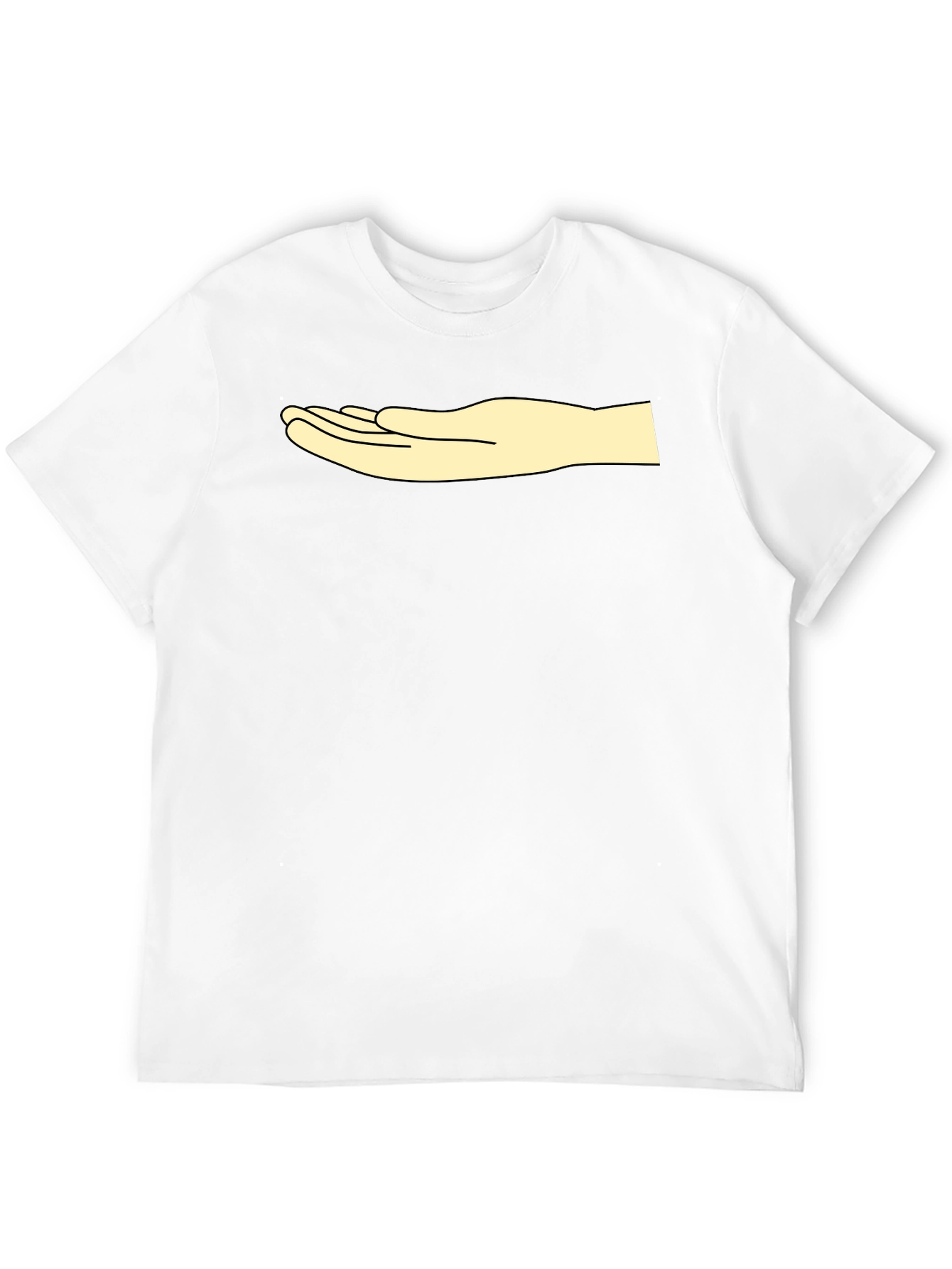 Graphic Tee: Hand Design Casual Black T-Shirt