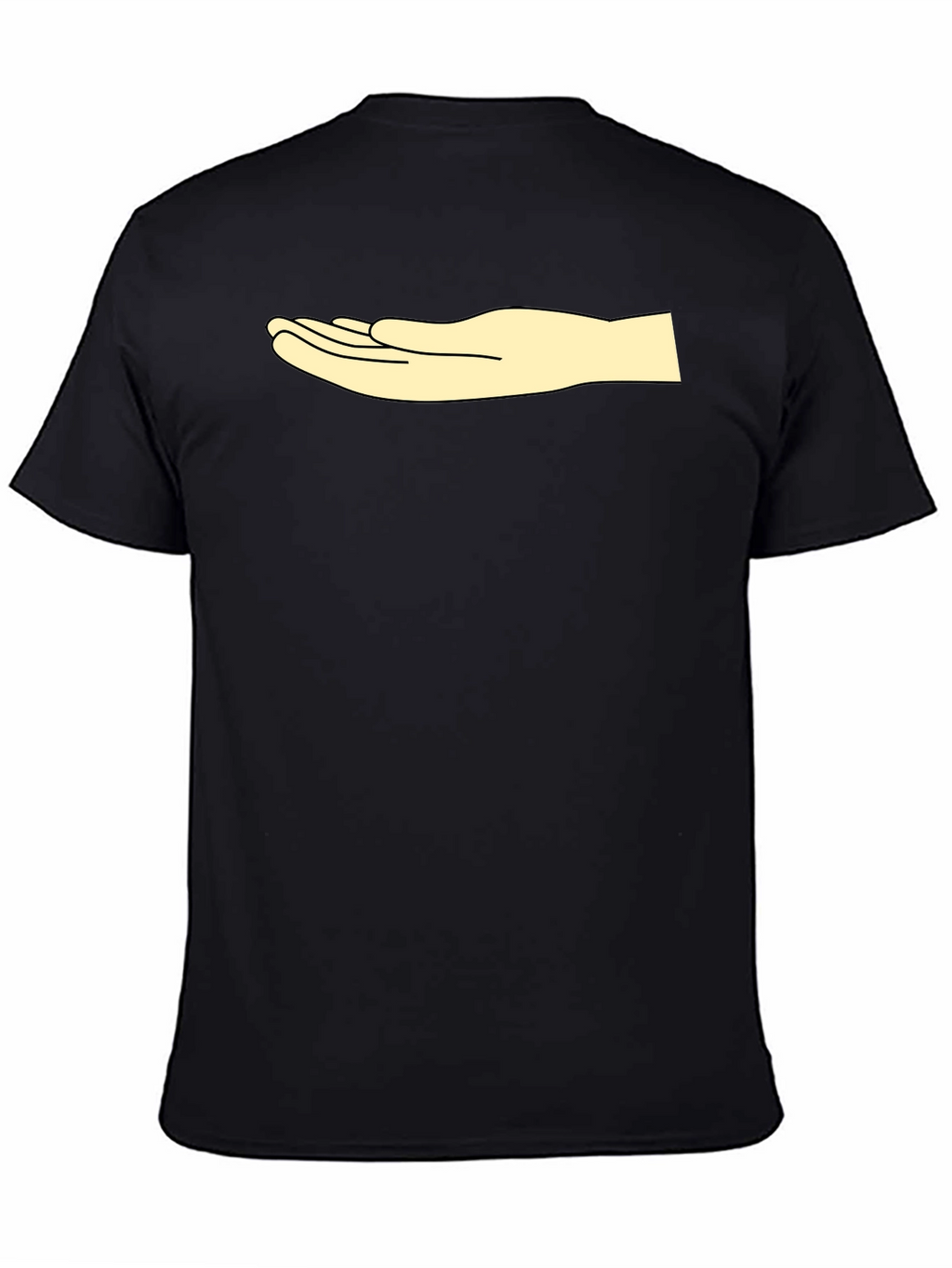 Graphic Tee: Hand Design Casual Black T-Shirt