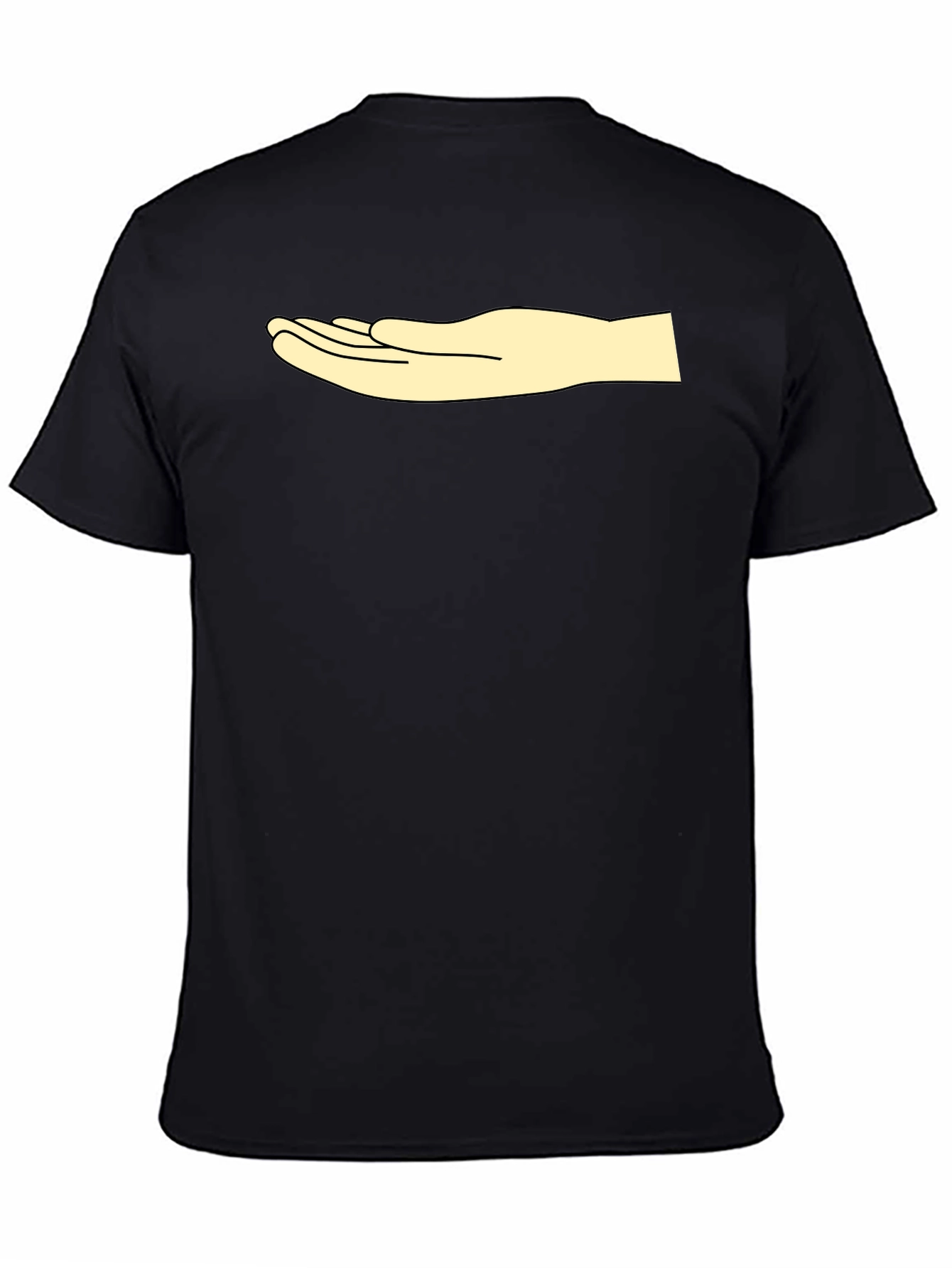 Graphic Tee: Hand Design Casual Black T-Shirt