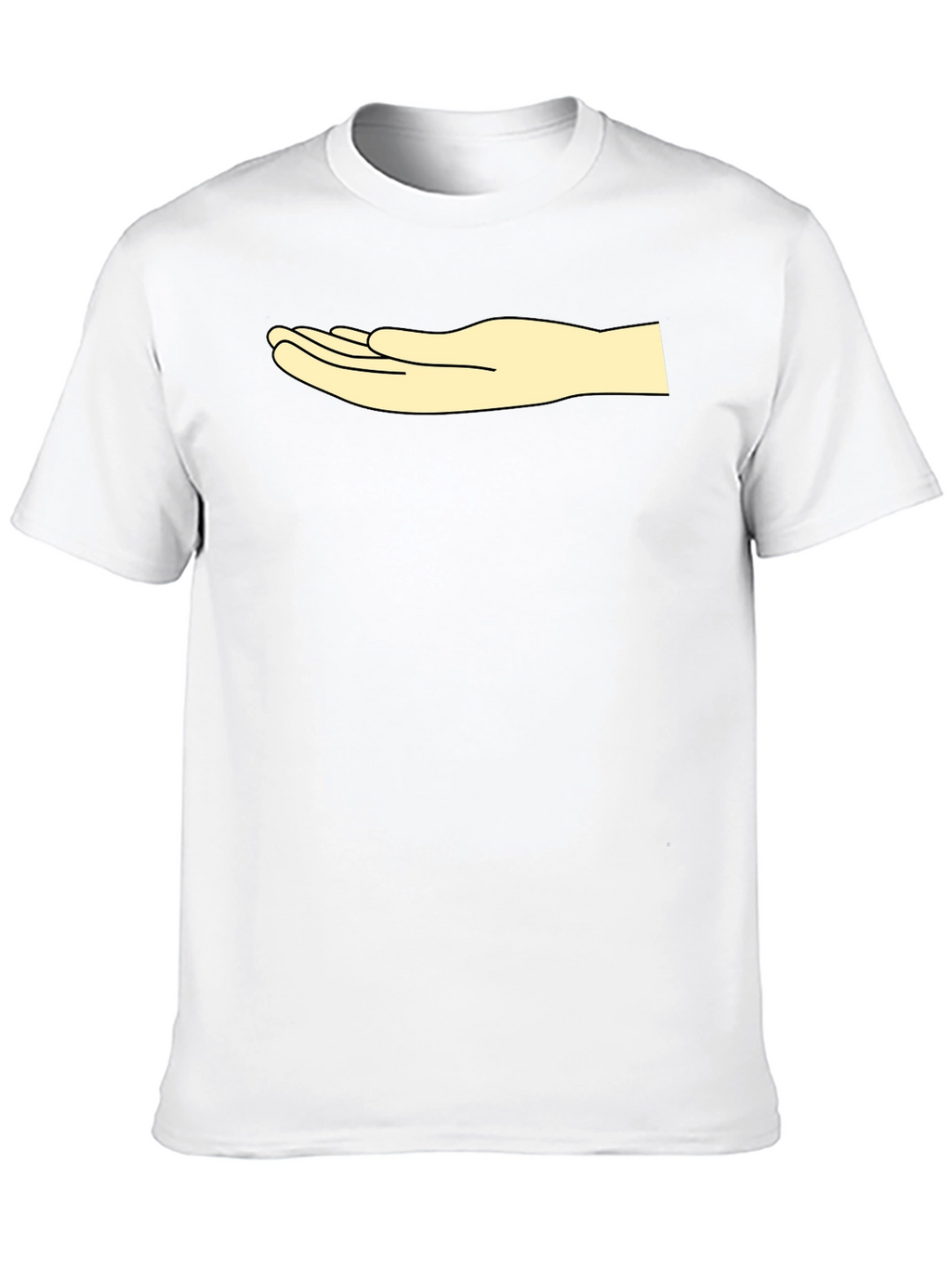 Graphic Tee: Hand Design Casual Black T-Shirt