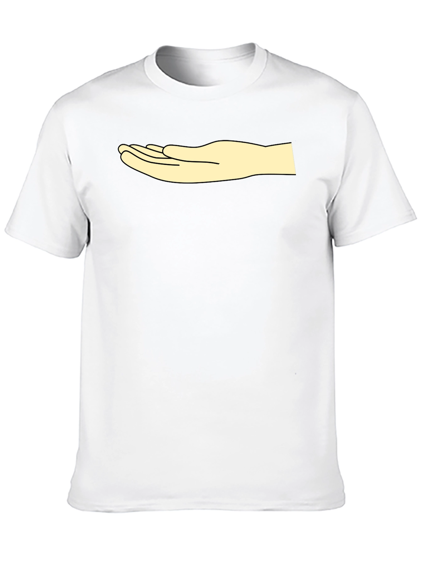 Graphic Tee: Hand Design Casual Black T-Shirt