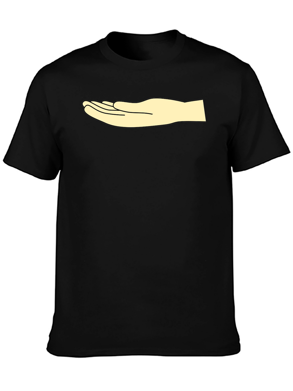 Graphic Tee: Hand Design Casual Black T-Shirt