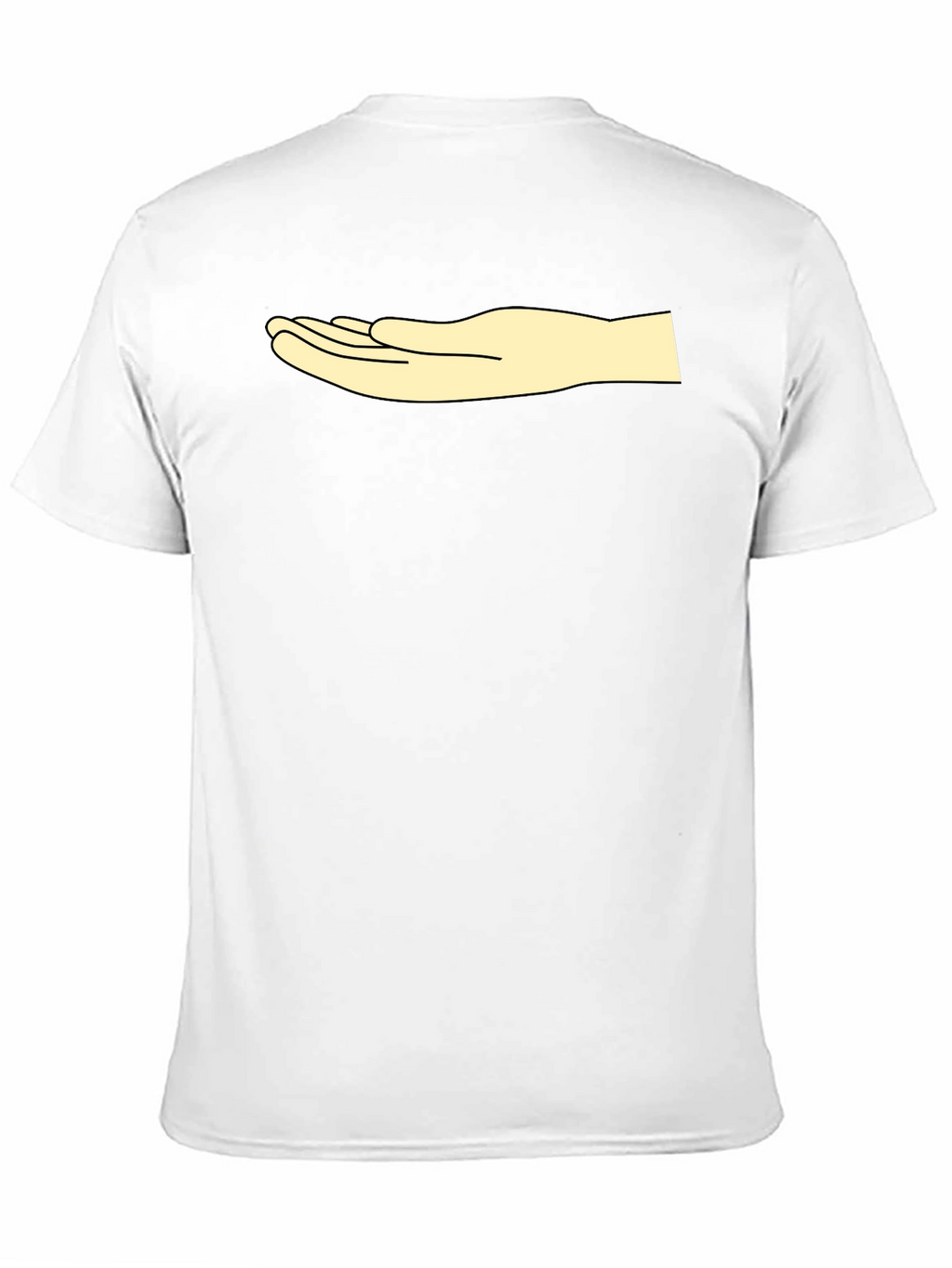 Graphic Tee: Hand Design Casual Black T-Shirt