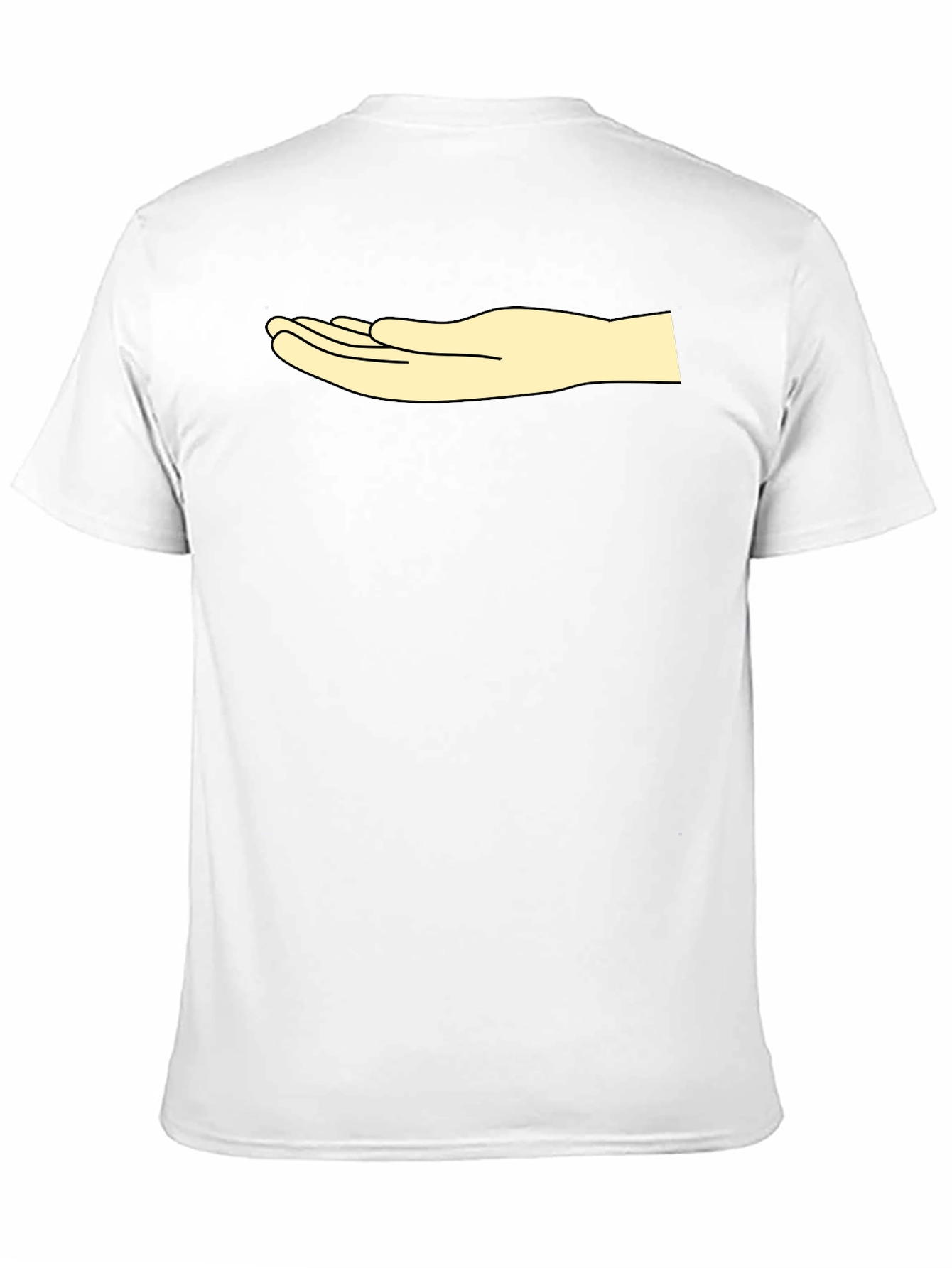 Graphic Tee: Hand Design Casual Black T-Shirt