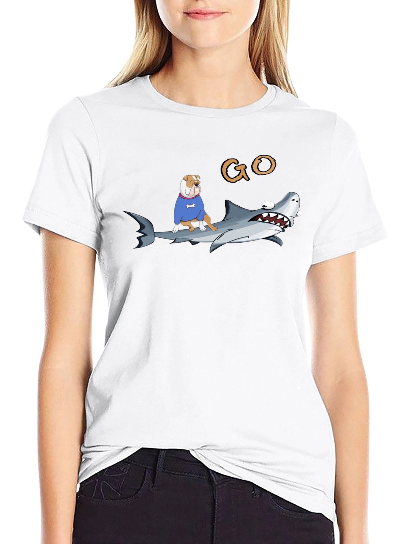 Shark Dog T-Shirt - Funny Animal Graphic Tee