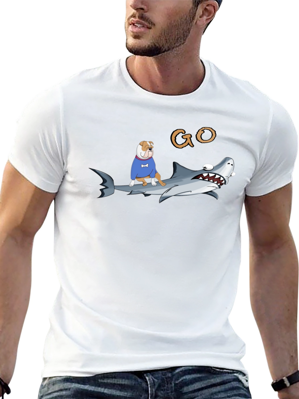 Shark Dog T-Shirt - Funny Animal Graphic Tee