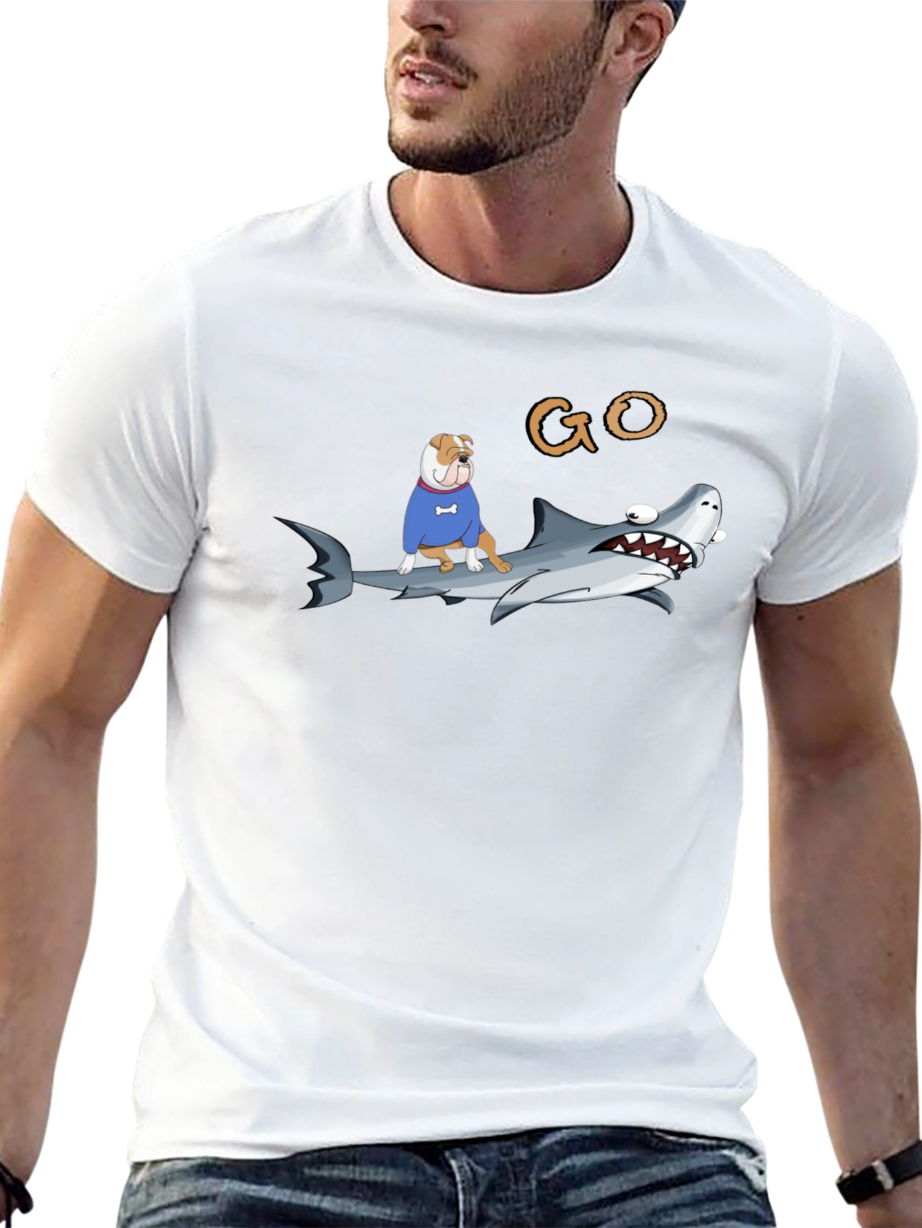 Shark Dog T-Shirt - Funny Animal Graphic Tee