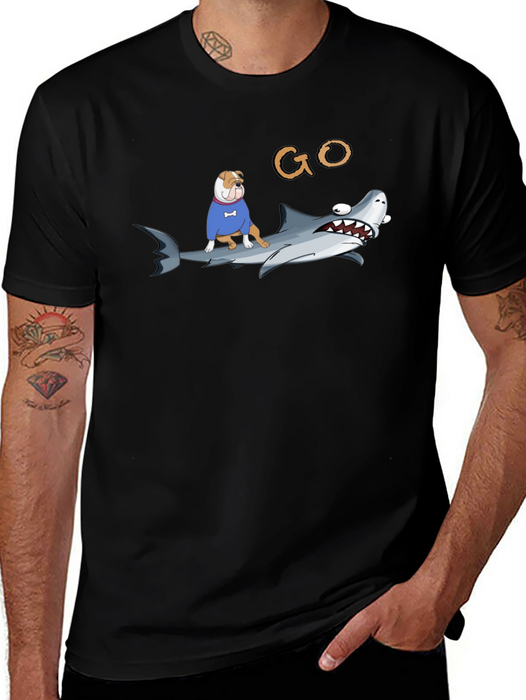 Shark Dog T-Shirt - Funny Animal Graphic Tee