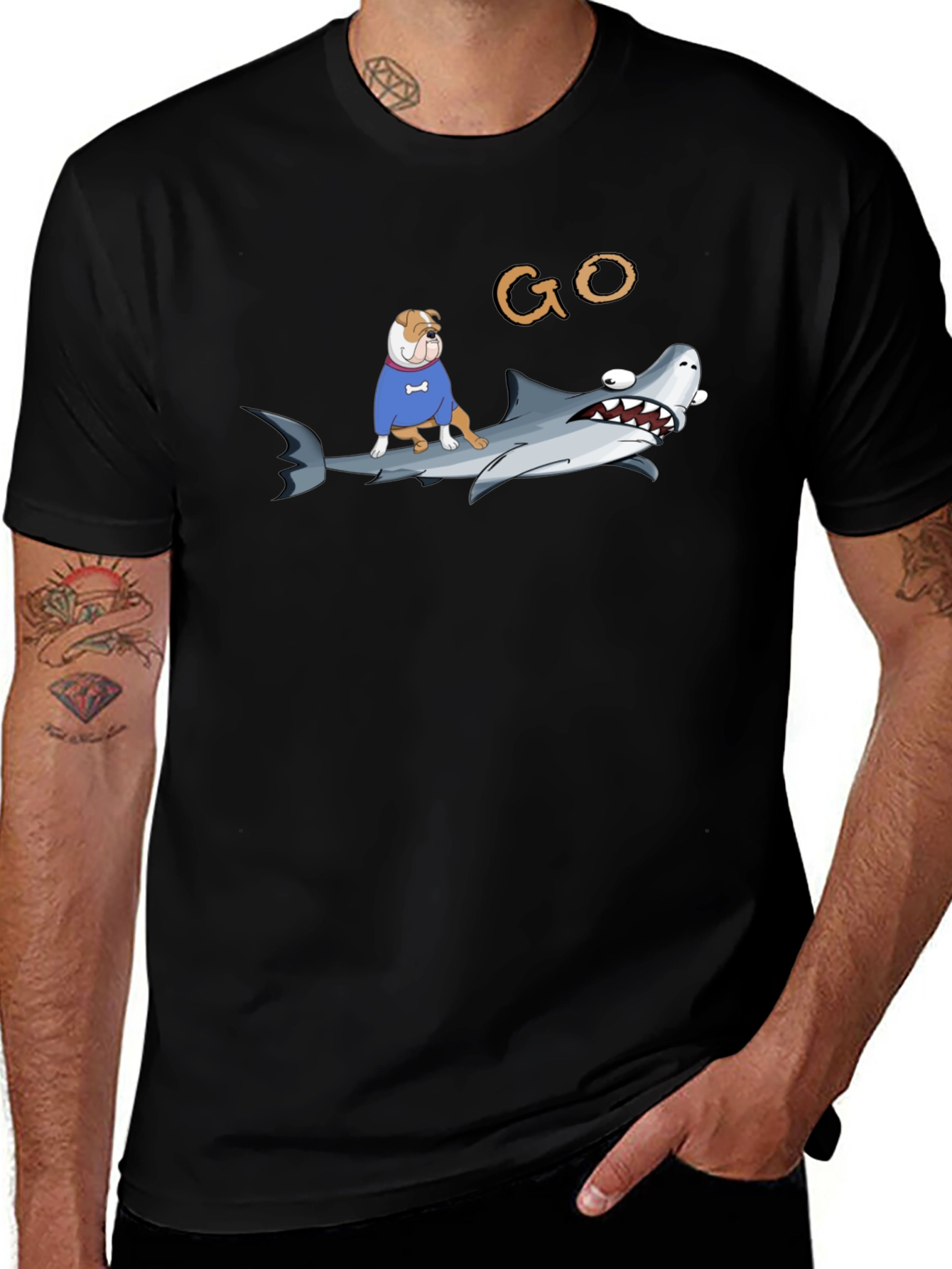 Shark Dog T-Shirt - Funny Animal Graphic Tee