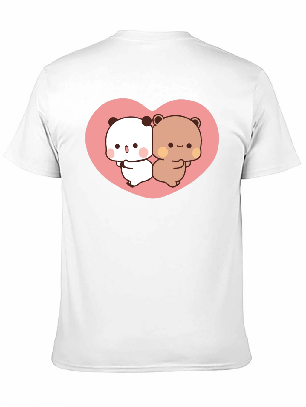 Cute Kawaii Bear Heart Graphic Black T-Shirt