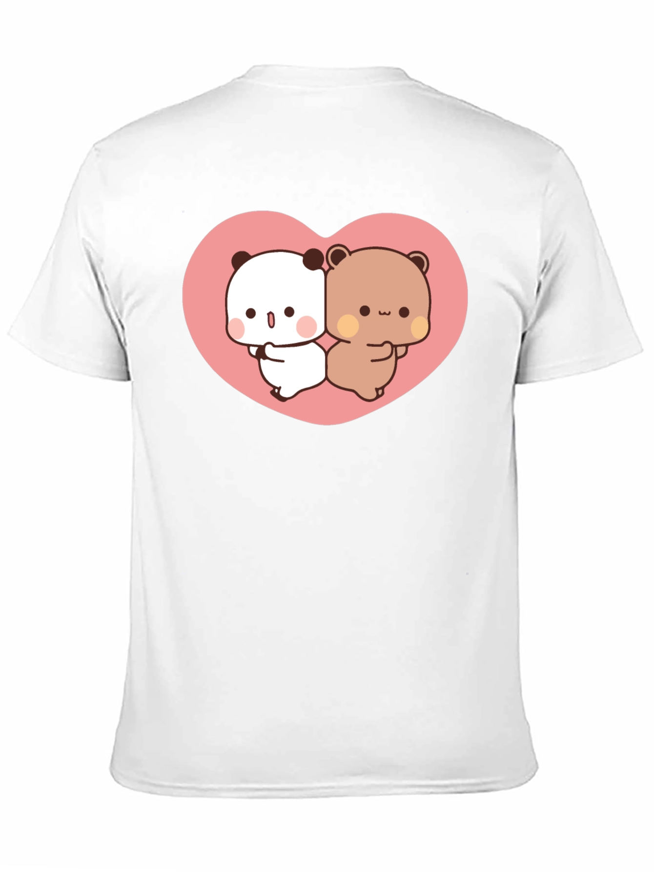 Cute Kawaii Bear Heart Graphic Black T-Shirt
