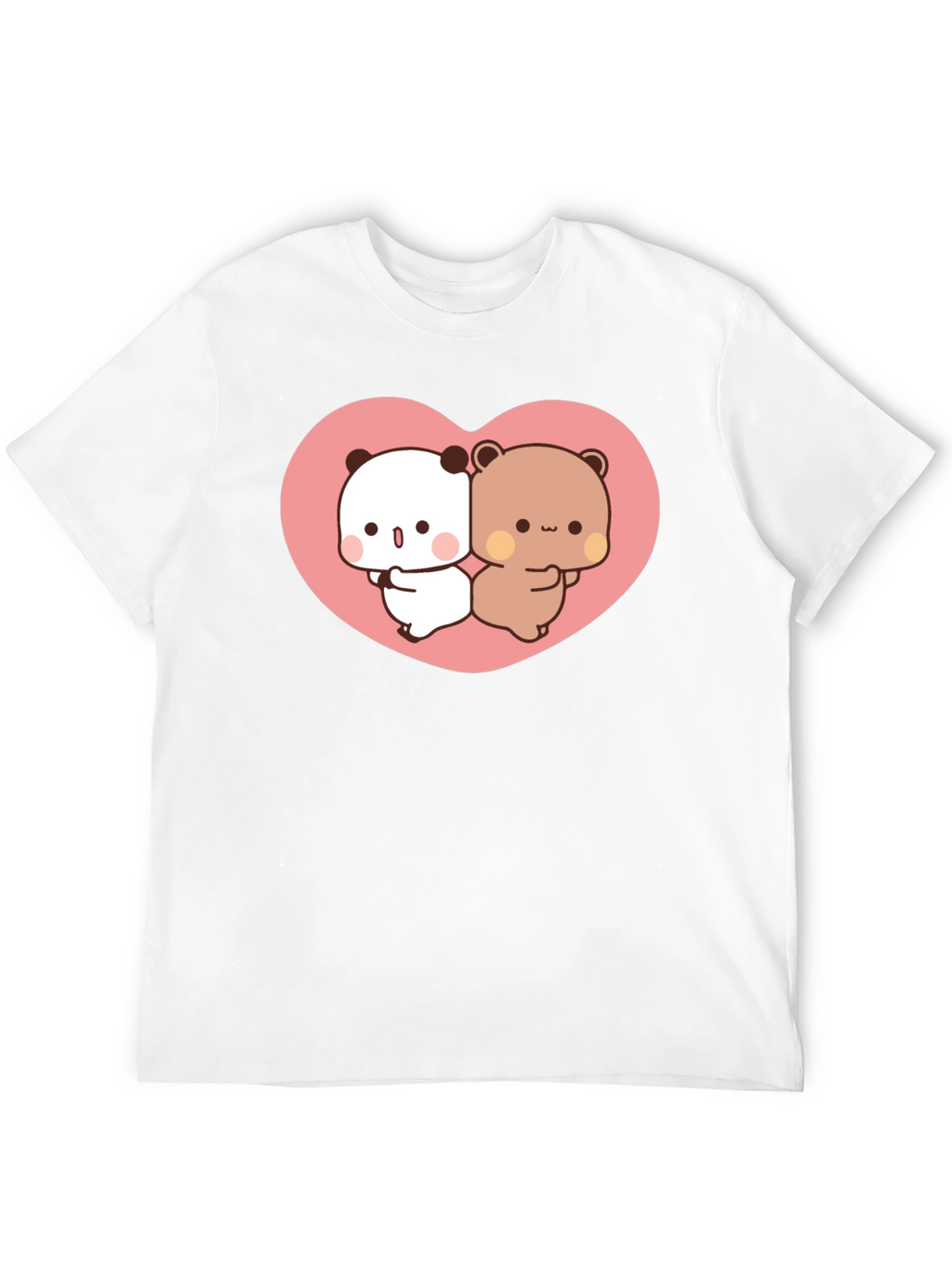 Cute Kawaii Bear Heart Graphic Black T-Shirt