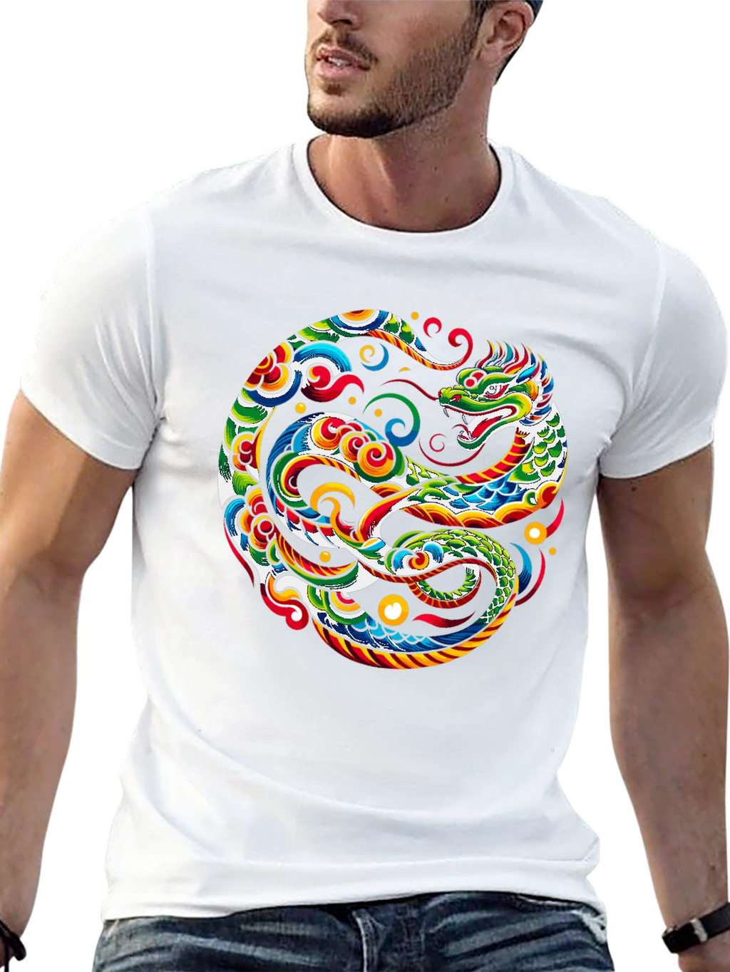 Dragon Yin Yang Graphic Tee - Bold & Stylish