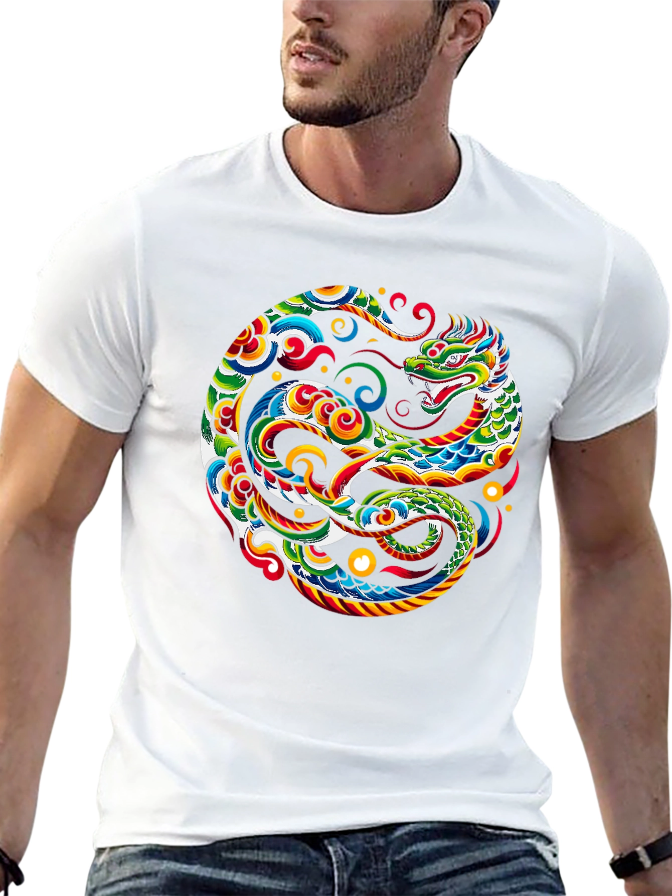 Dragon Yin Yang Graphic Tee - Bold & Stylish
