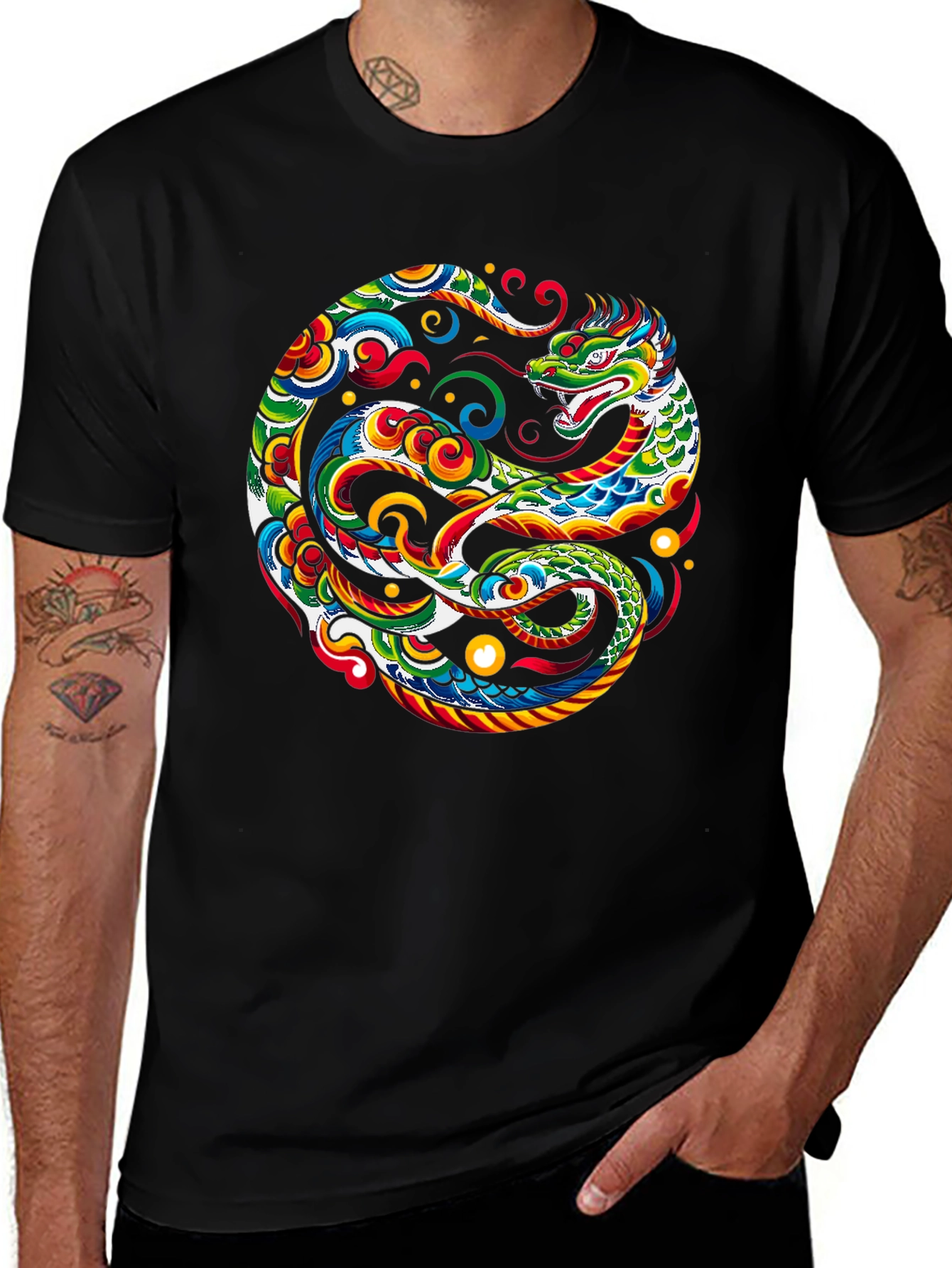 Dragon Yin Yang Graphic Tee - Bold & Stylish