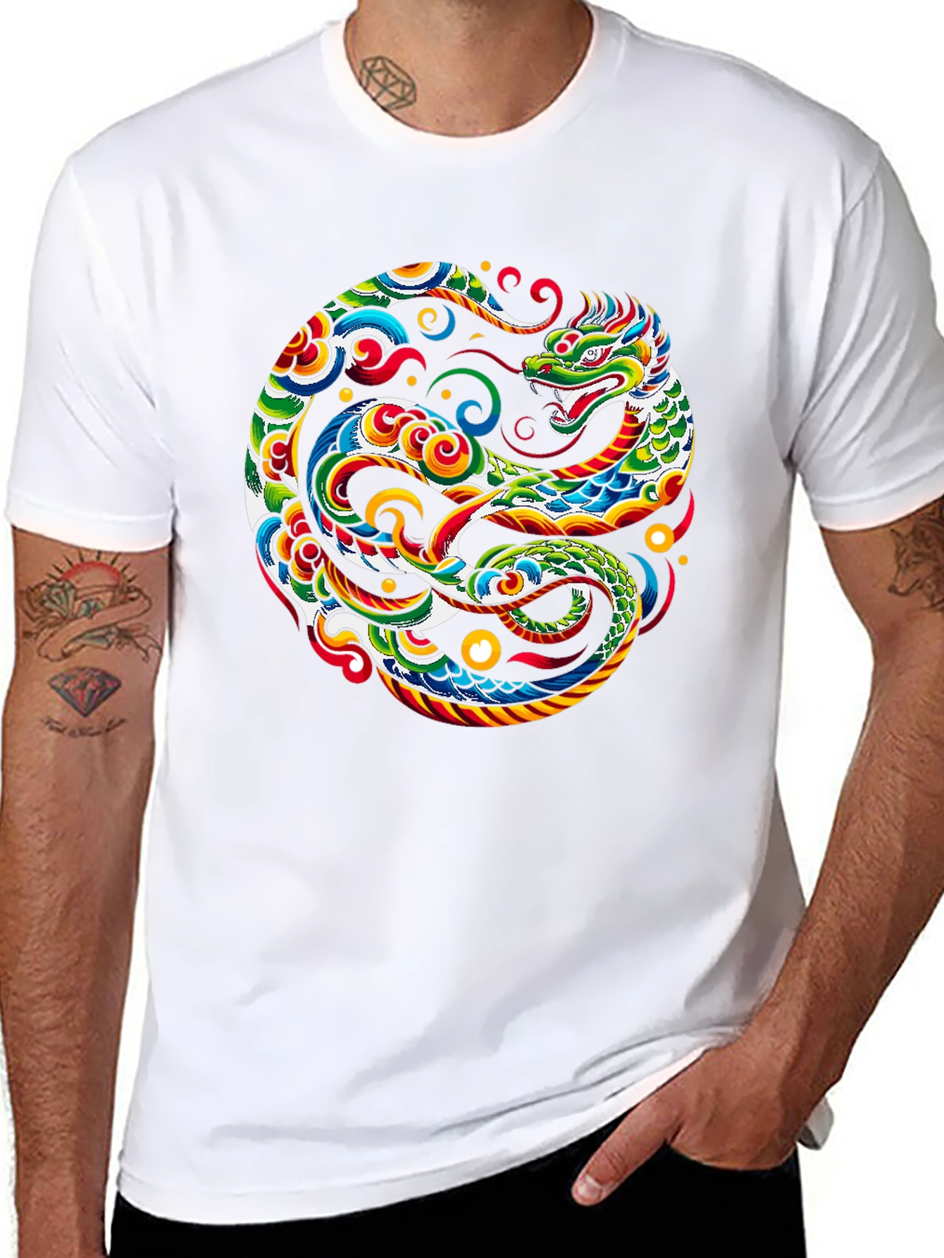 Dragon Yin Yang Graphic Tee - Bold & Stylish