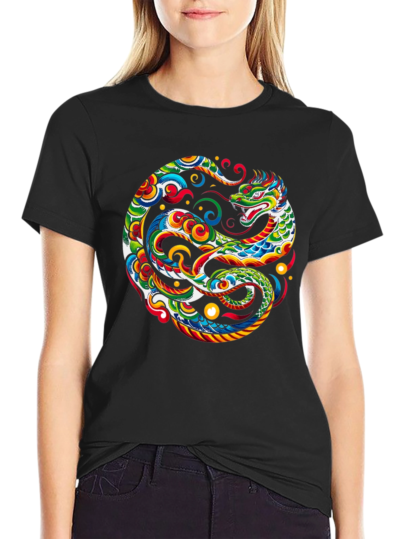 Dragon Yin Yang Graphic Tee - Bold & Stylish