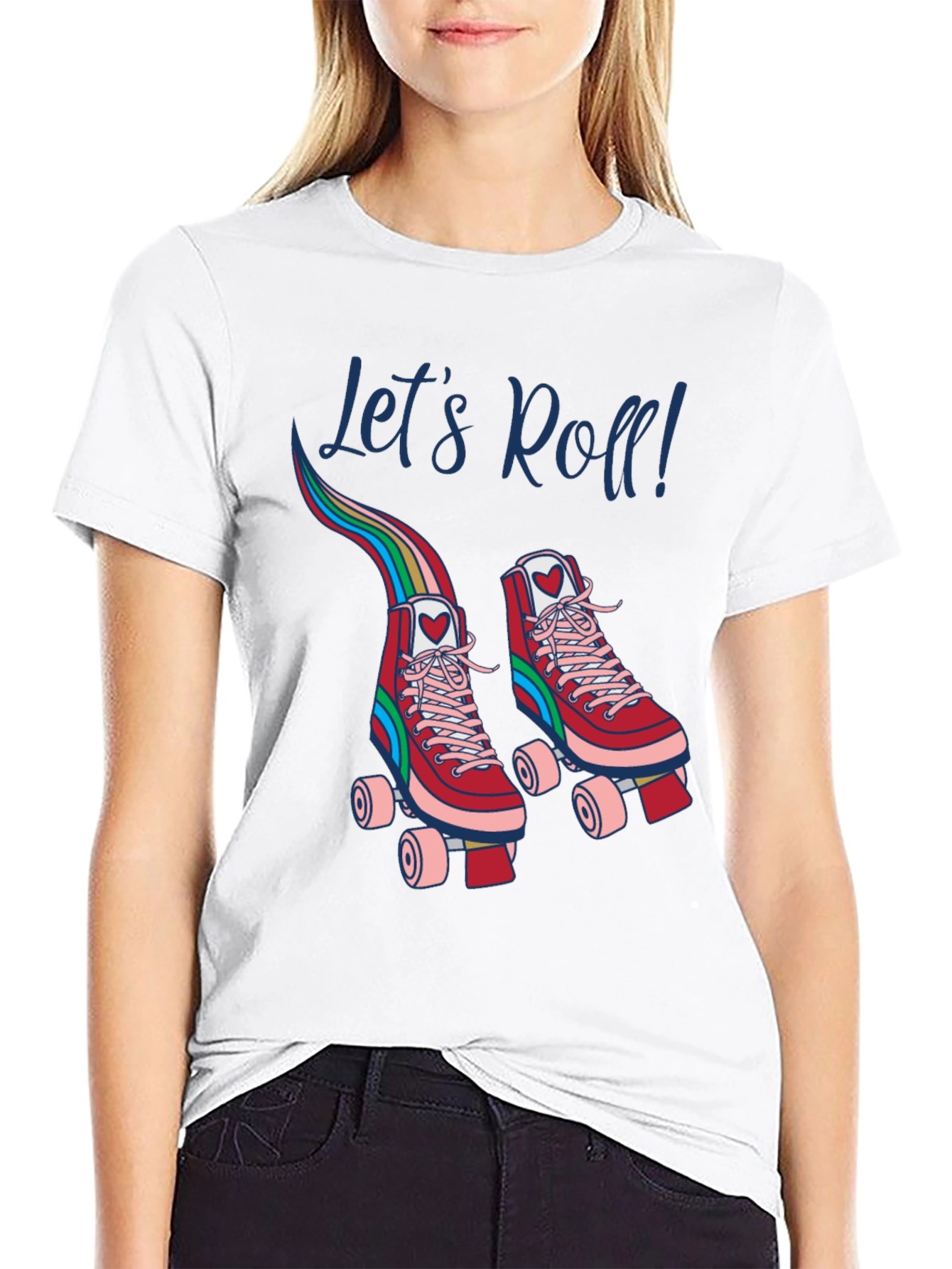 Retro Roller Skate T-Shirt - Lets Roll!