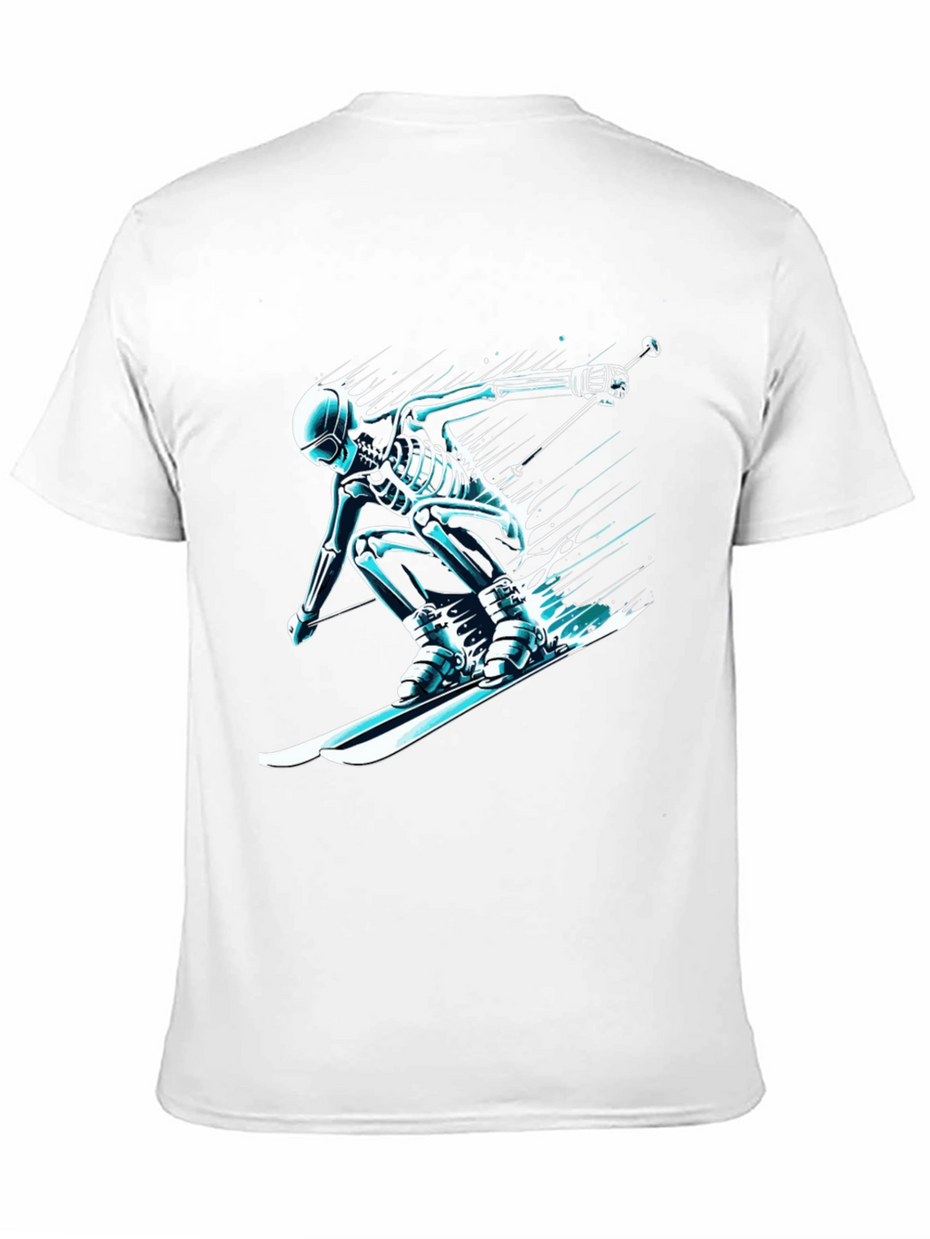 Skeleton Skiing T-Shirt - Black Graphic Tee