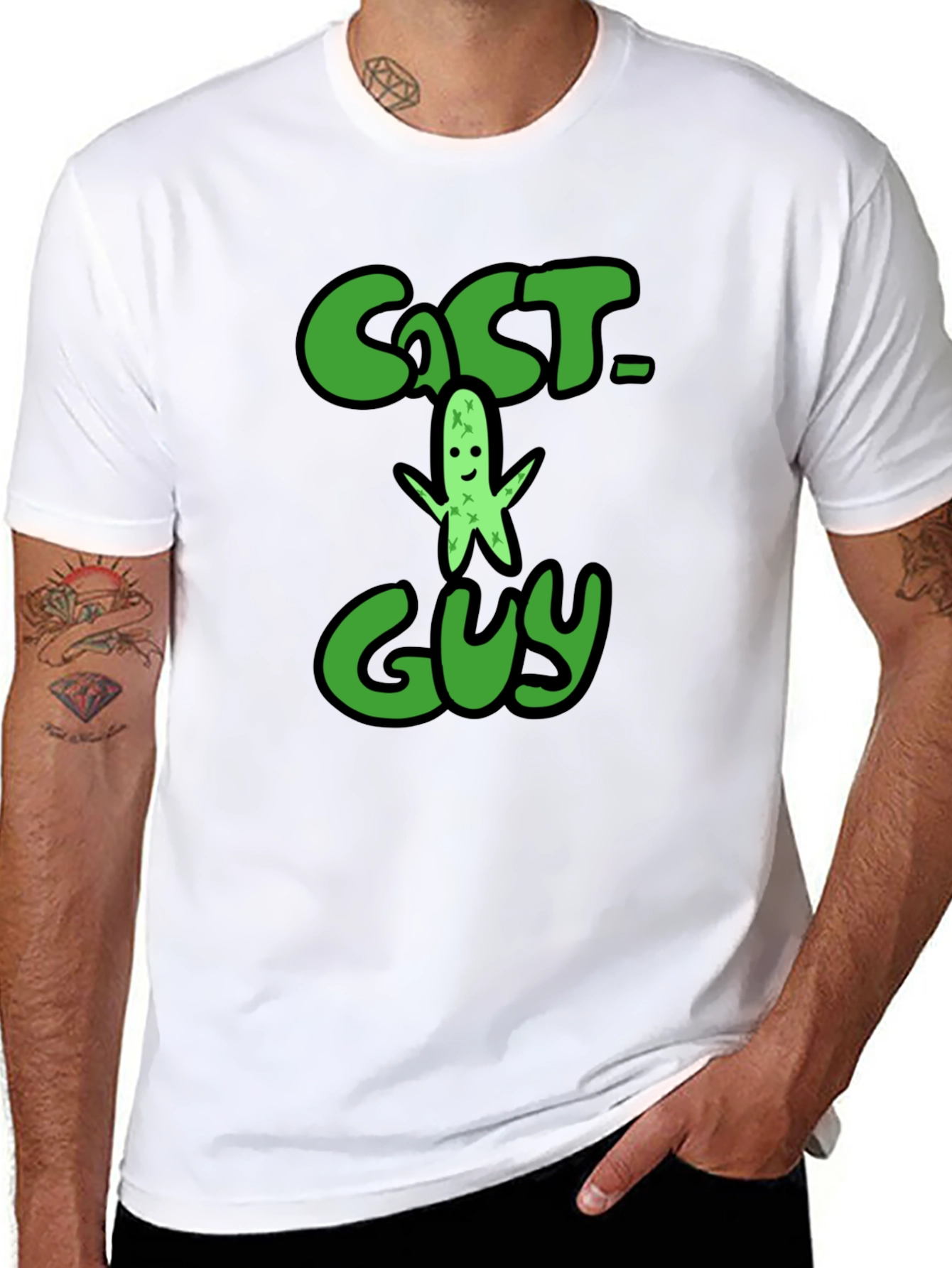 Cactus Guy Graphic Print T-Shirt