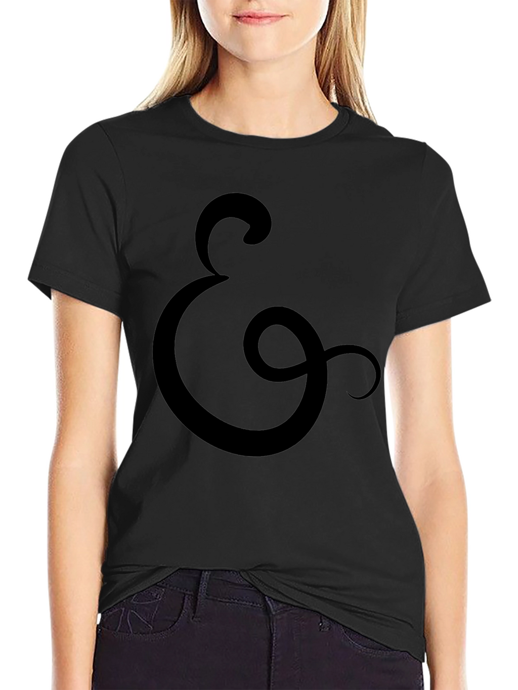 Black T-Shirt with Ampersand Symbol