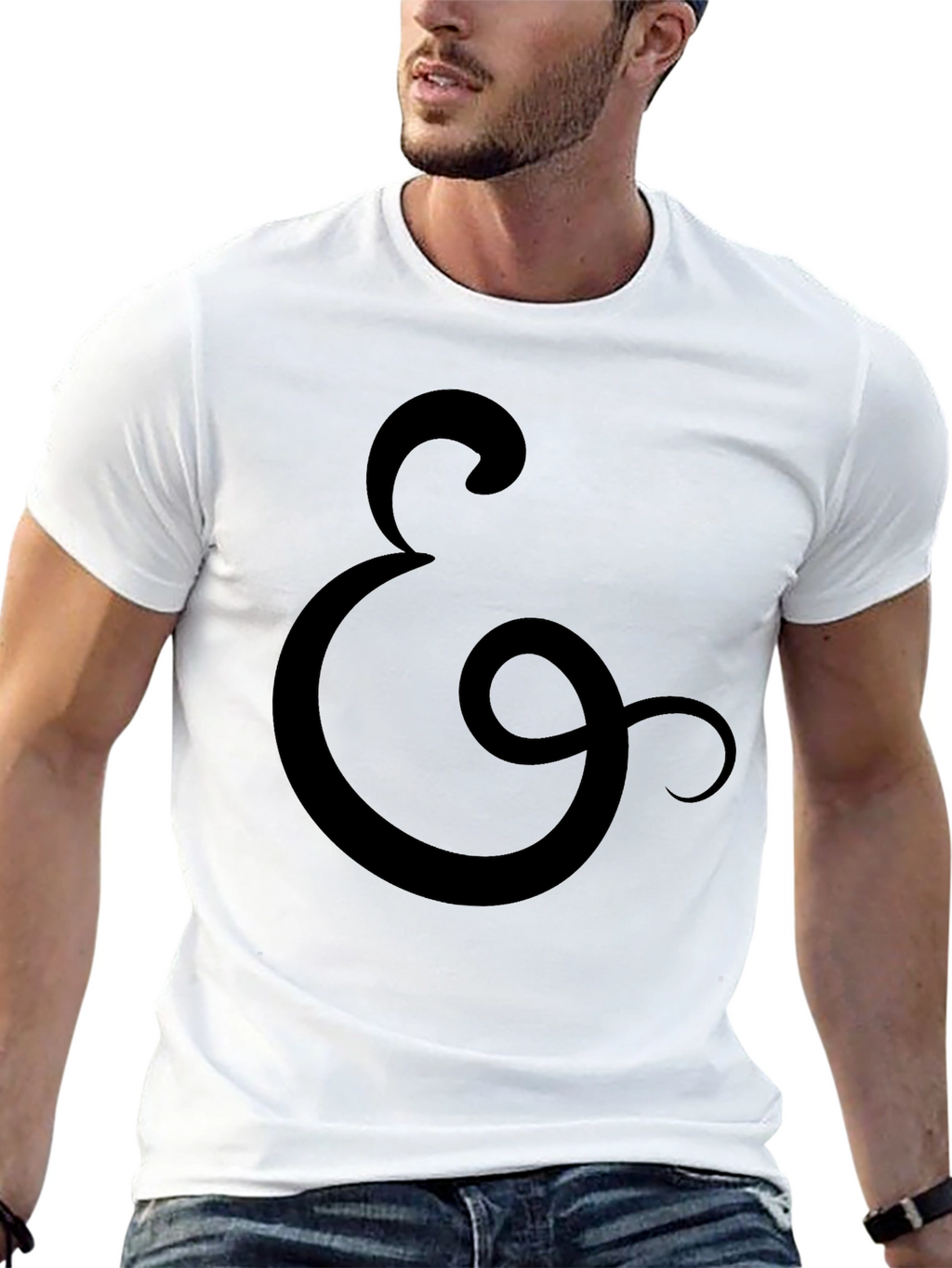 Black T-Shirt with Ampersand Symbol