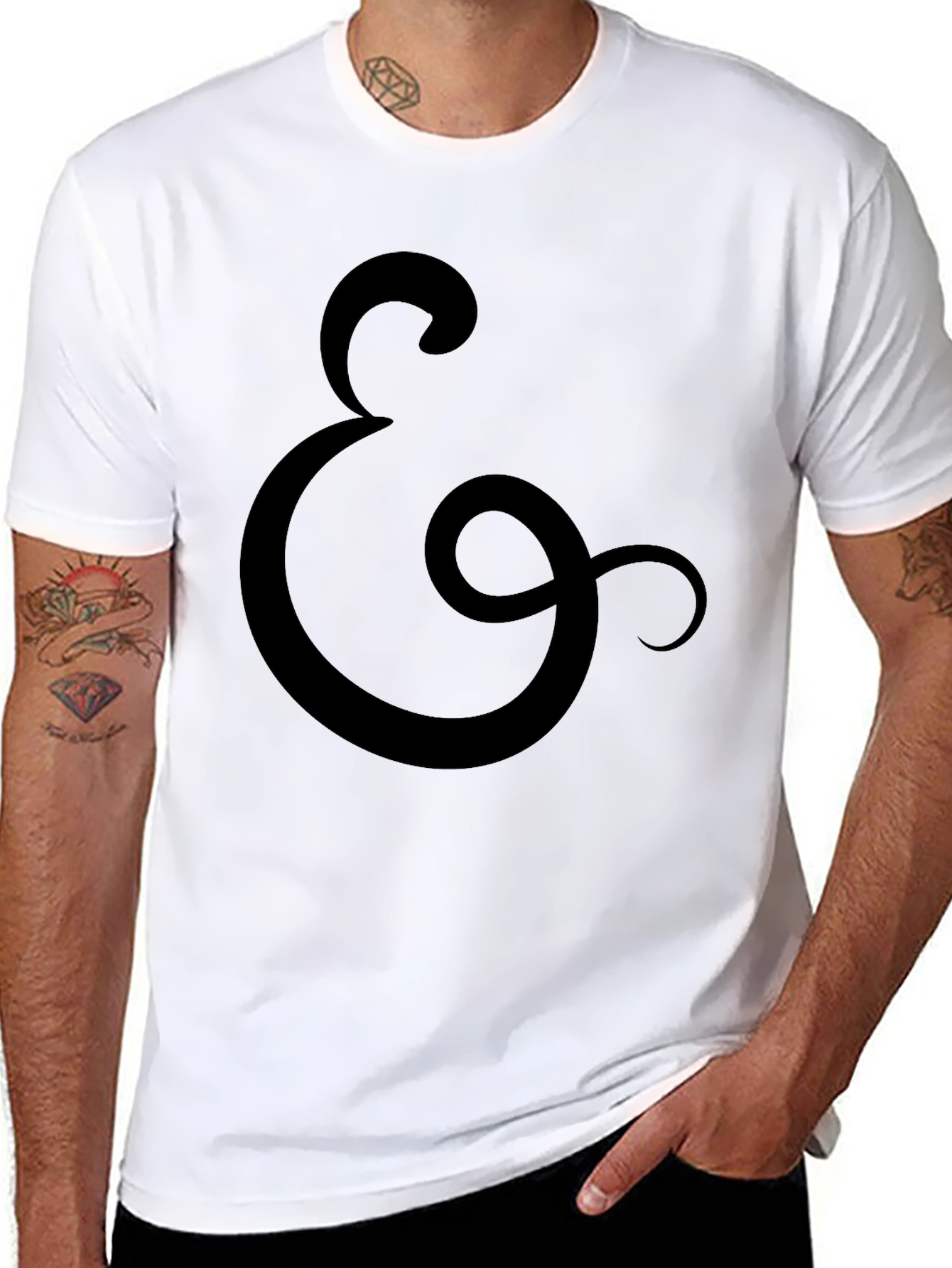 Black T-Shirt with Ampersand Symbol