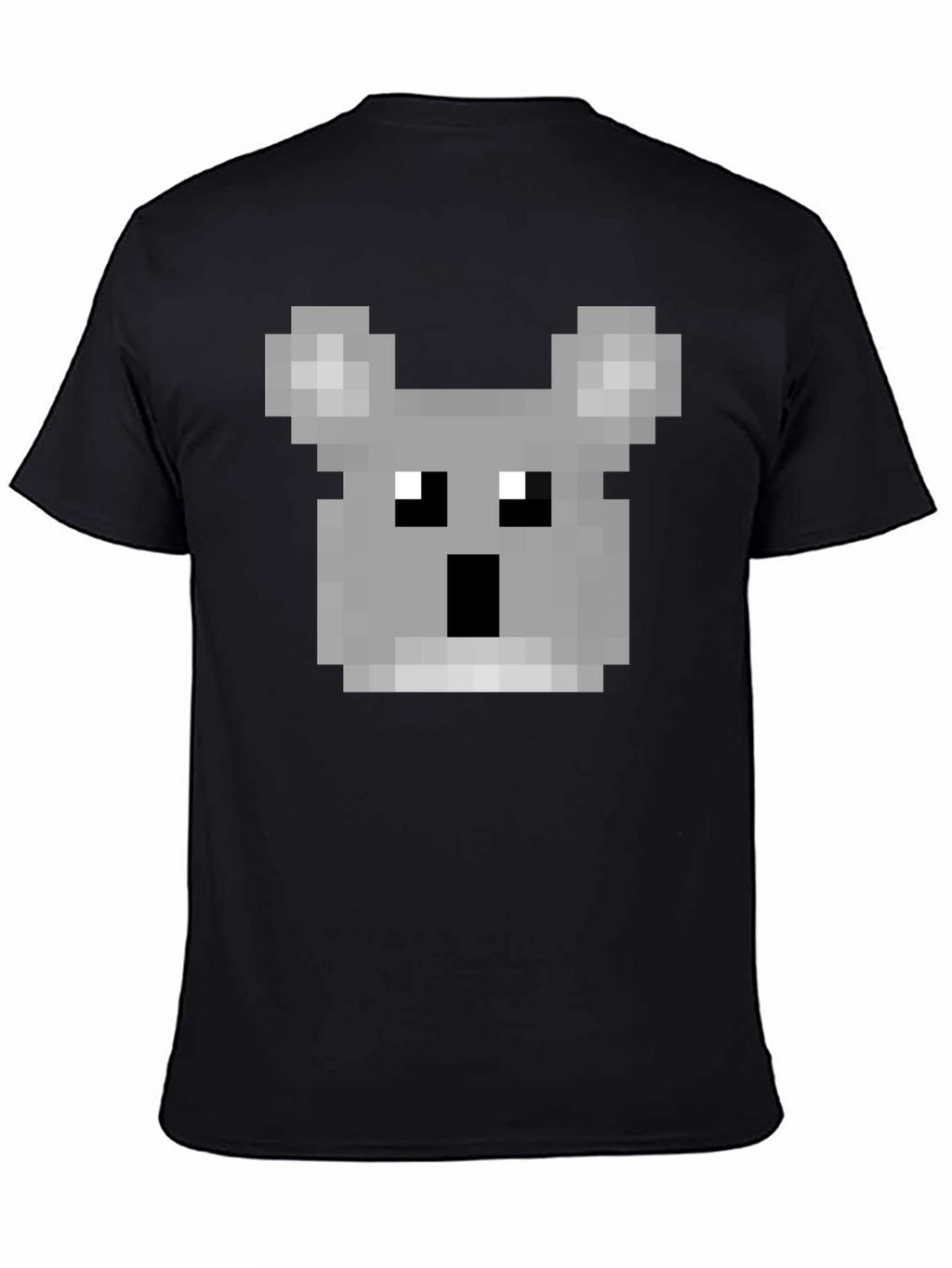 Pixelated Koala Graphic T-Shirt - Black Cotton Tee