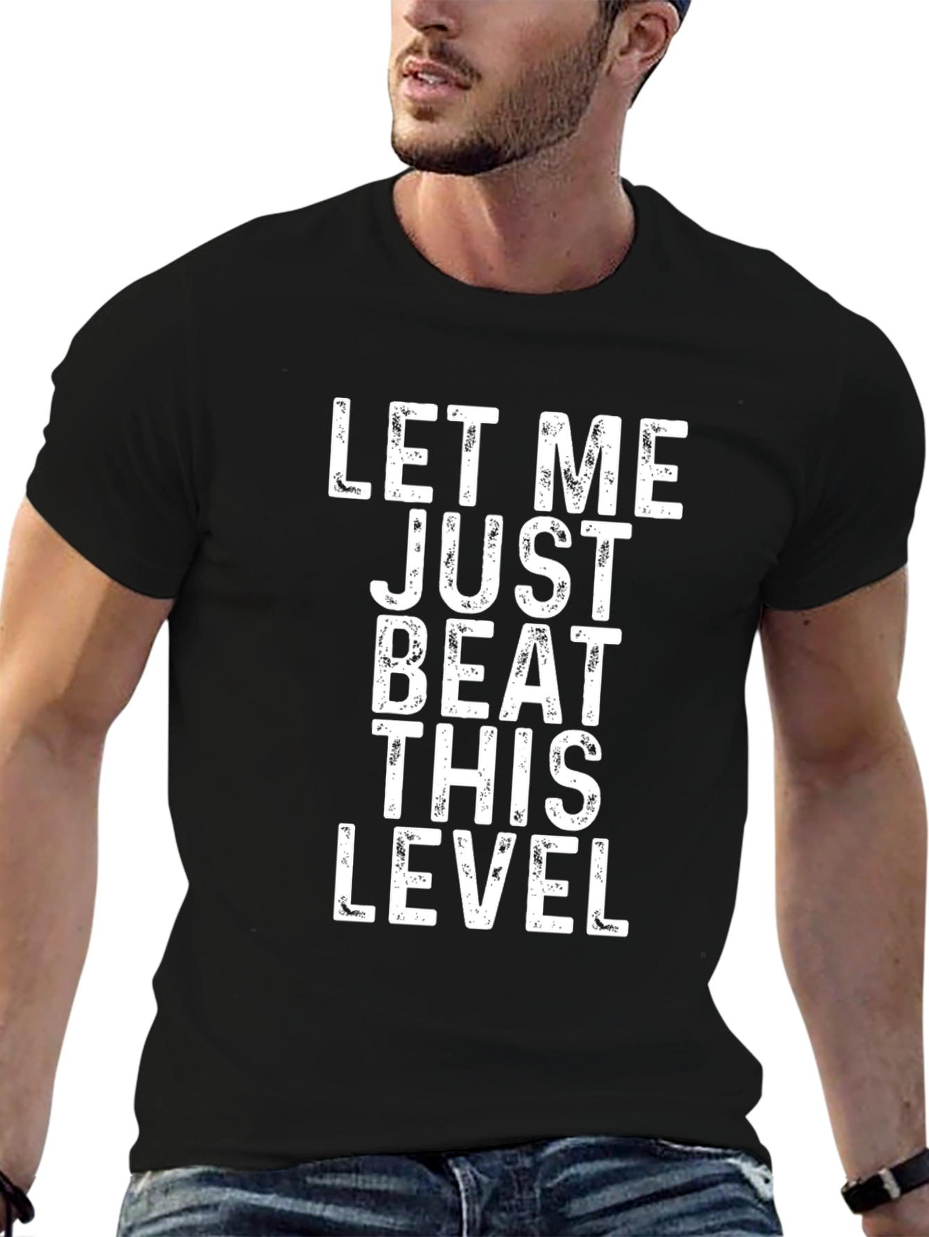 Let Me Just Beat This Level Black T-Shirt