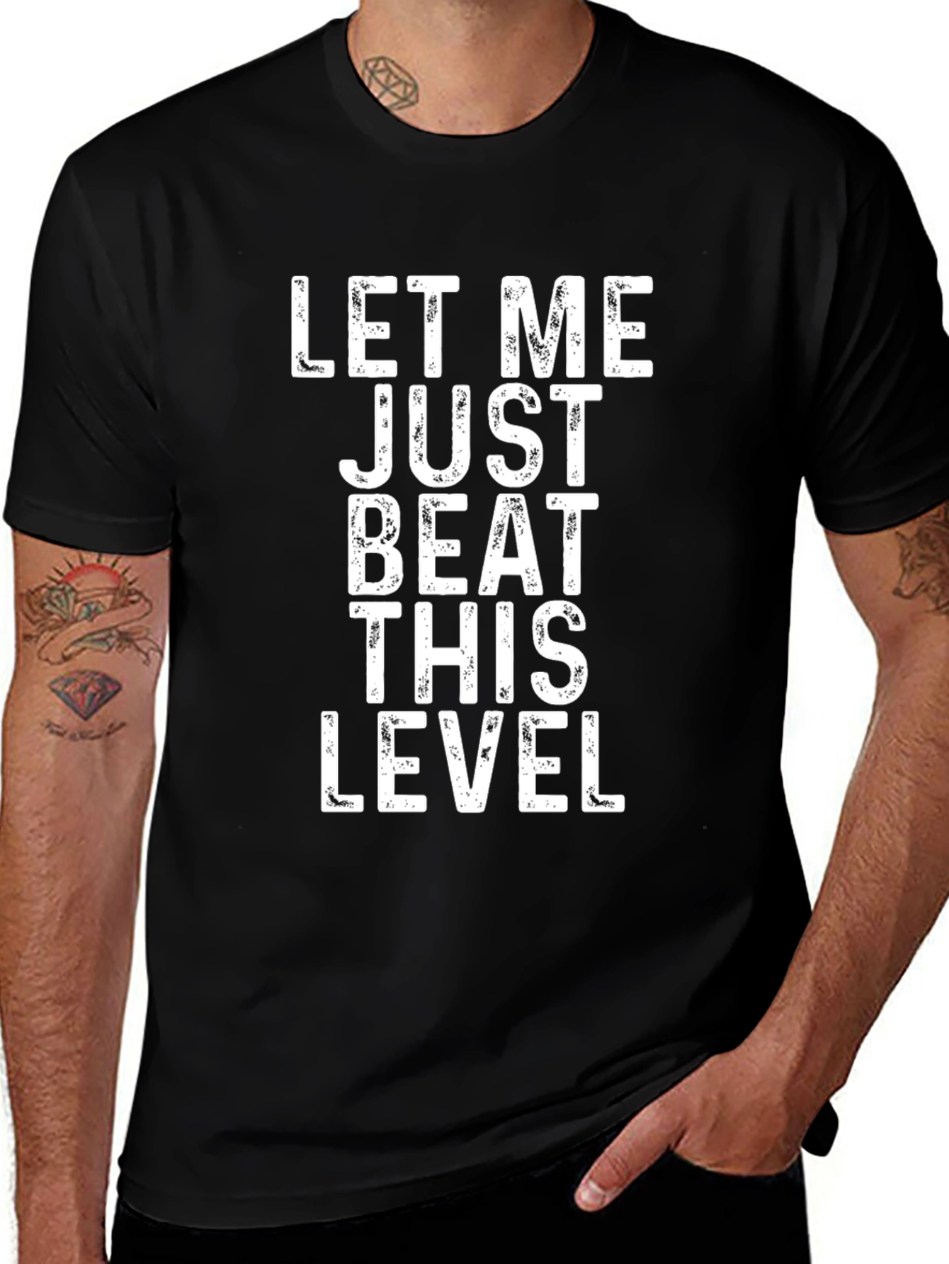 Let Me Just Beat This Level Black T-Shirt