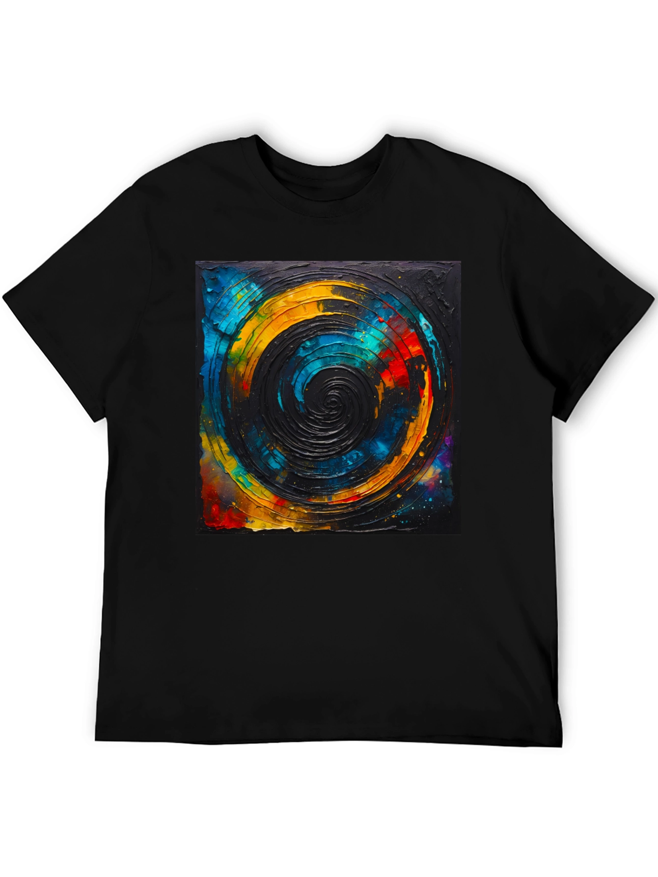 Abstract Swirl Graphic Tee - Black Unisex T-Shirt