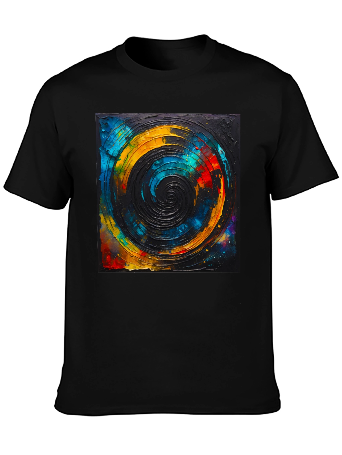 Abstract Swirl Graphic Tee - Black Unisex T-Shirt