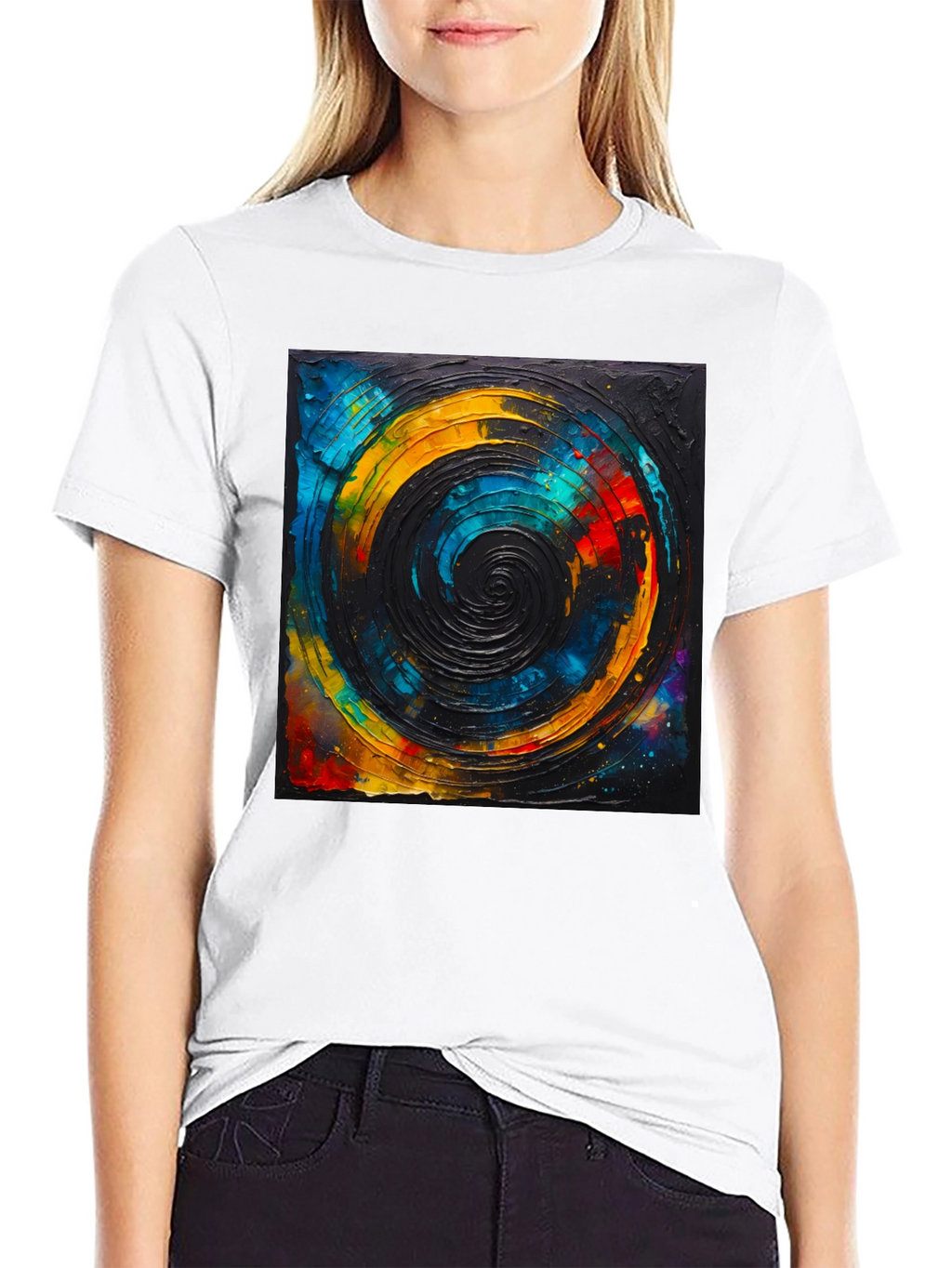 Abstract Swirl Graphic Tee - Black Unisex T-Shirt