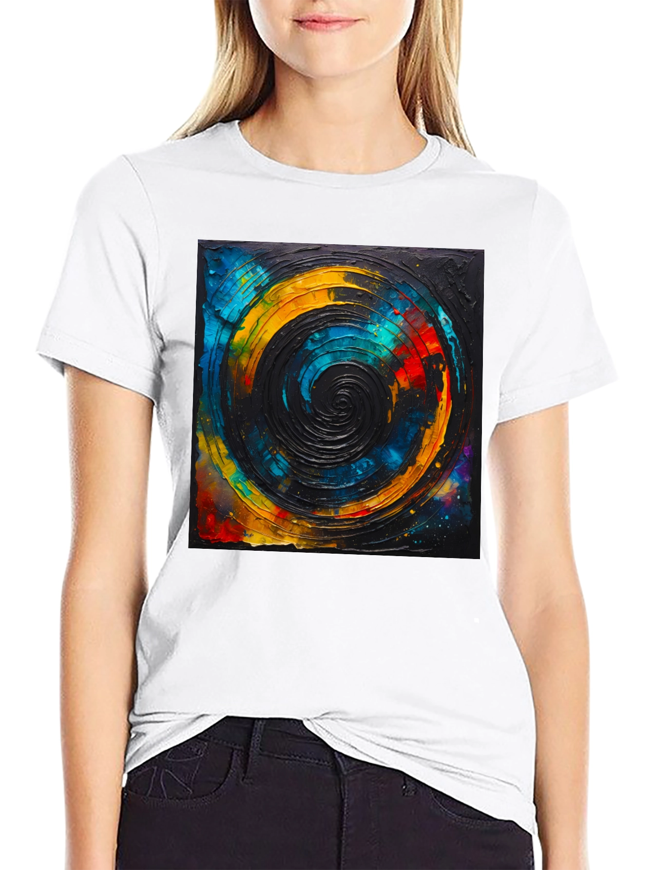 Abstract Swirl Graphic Tee - Black Unisex T-Shirt
