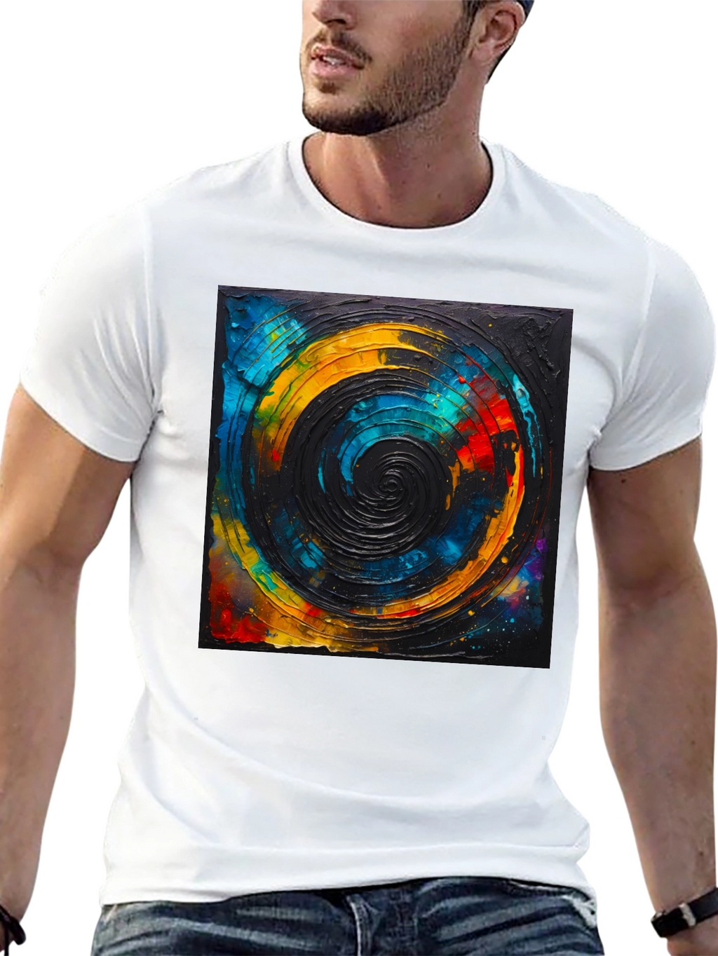 Abstract Swirl Graphic Tee - Black Unisex T-Shirt