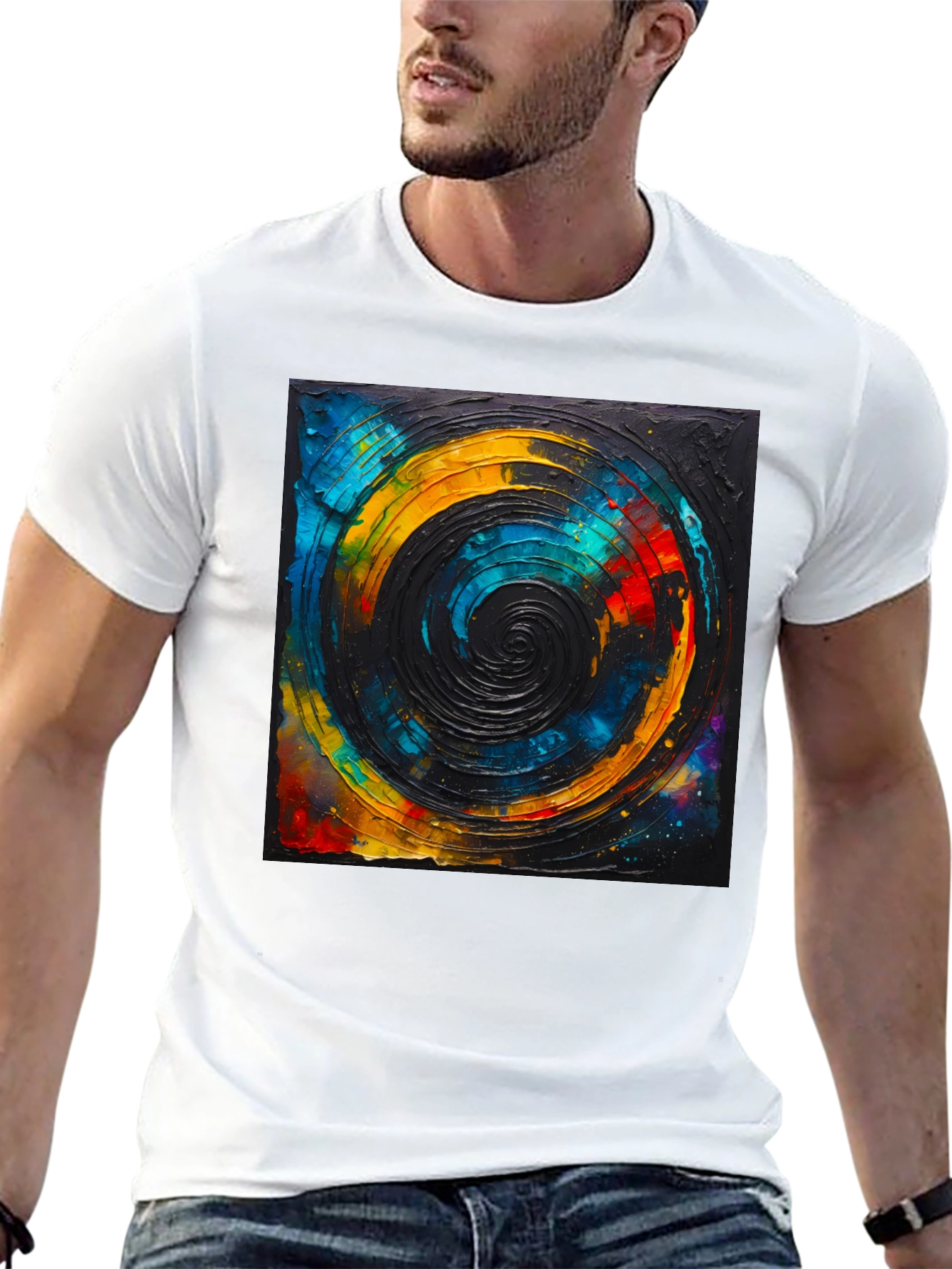 Abstract Swirl Graphic Tee - Black Unisex T-Shirt