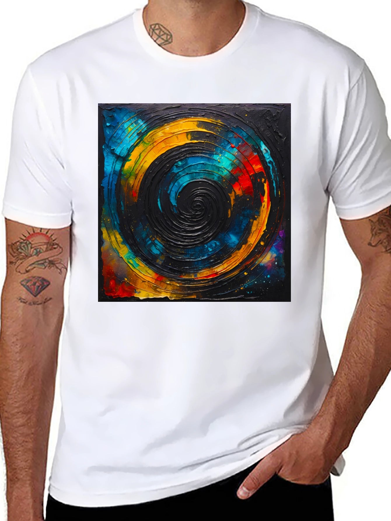 Abstract Swirl Graphic Tee - Black Unisex T-Shirt