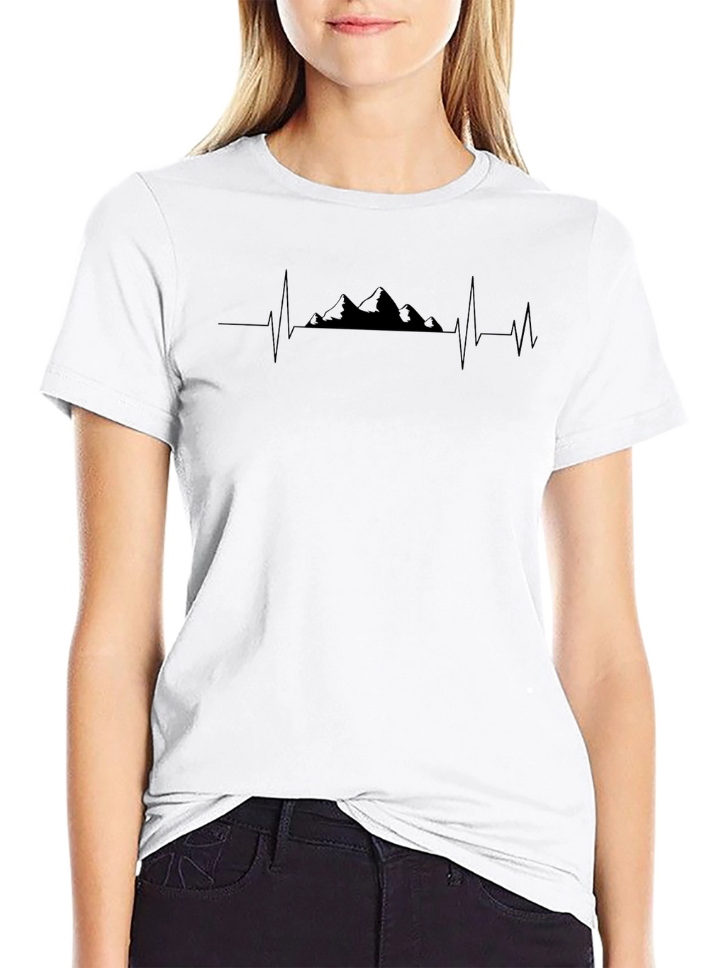 Mountain Heartbeat Graphic Tee - Mens Black T-Shirt